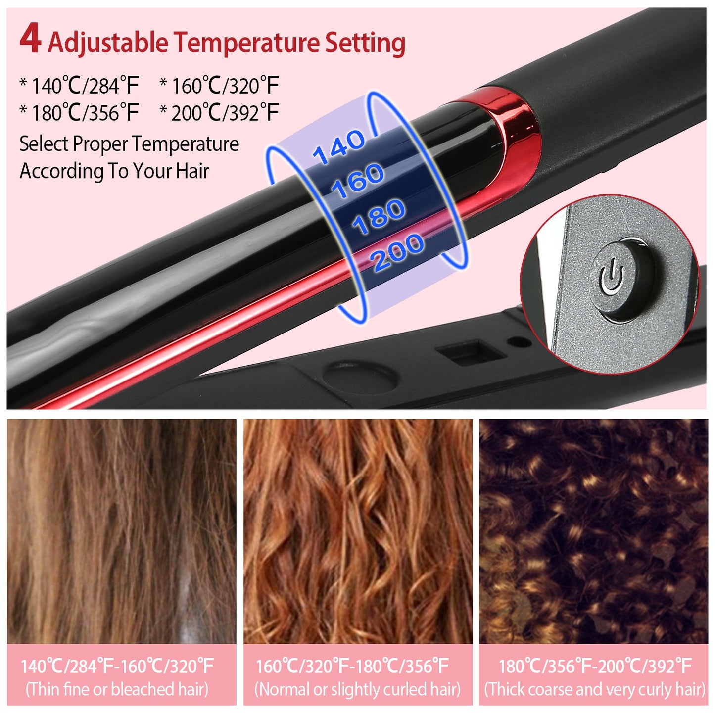 Hair Straightener Curling Iron 2 In 1 Twist Hair Straightener Ceramic Plate Hair Curler