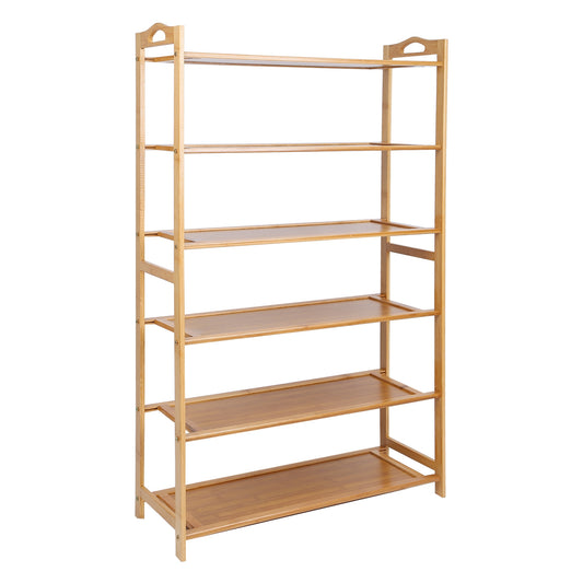 6 Tier Bamboo Shoe Rack Organizer Shoe Self Storage