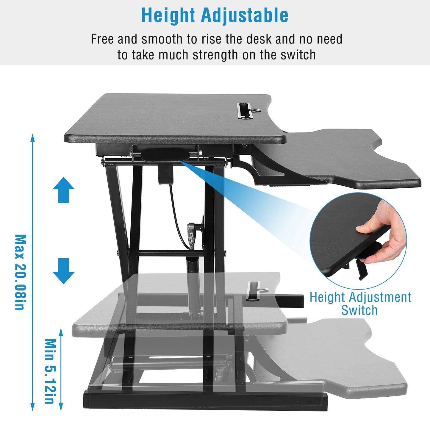 Height Adjustable Standing Desk Converter Workstation Sit Stand