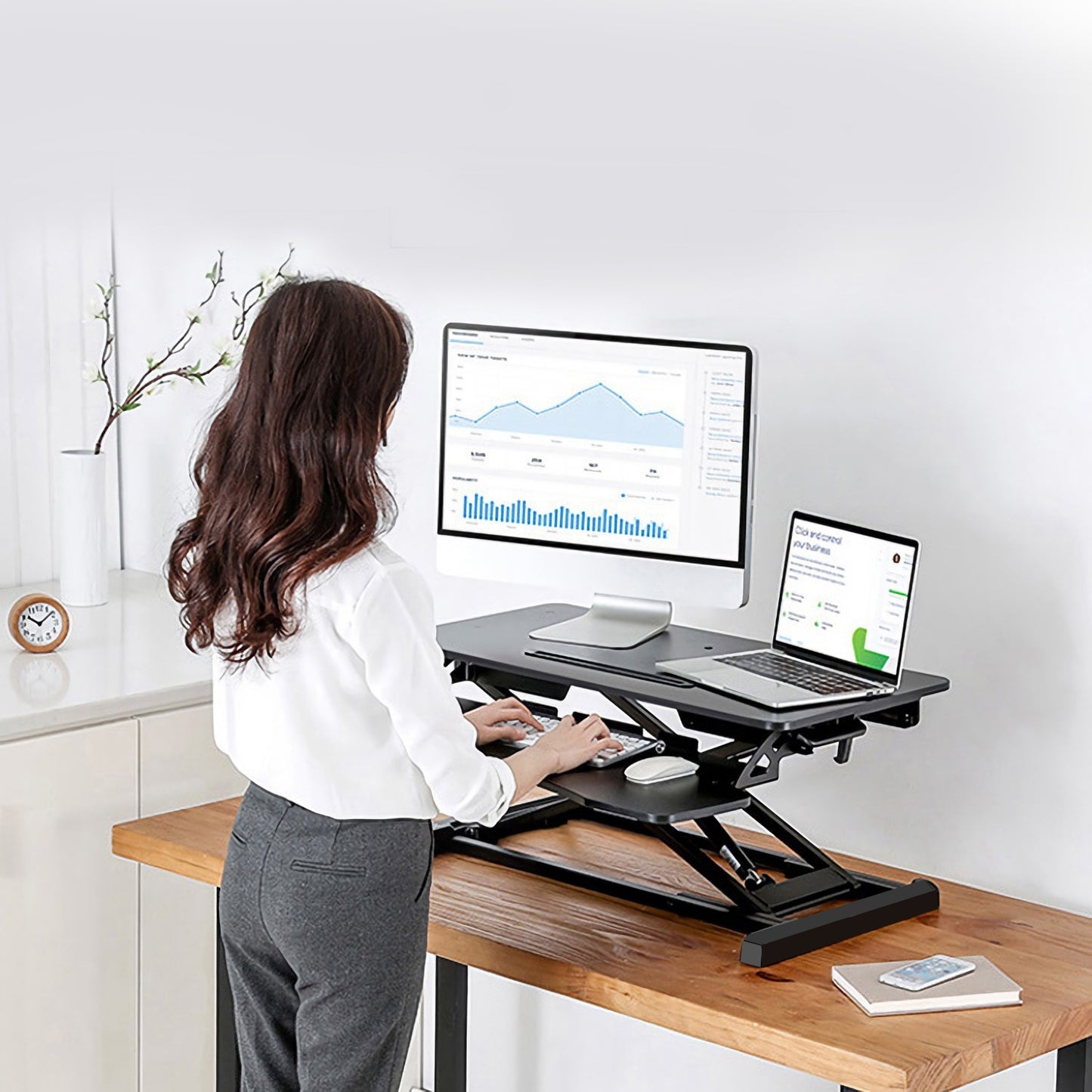 Height Adjustable Standing Desk Converter Workstation Sit Stand