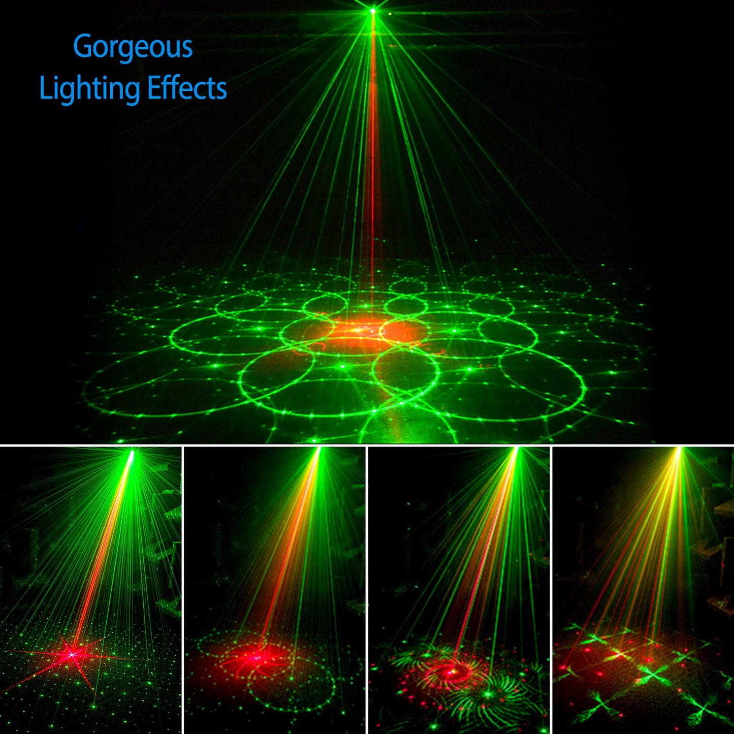 Sound Activated LED Projector Laser Patterns Laser Party Lights