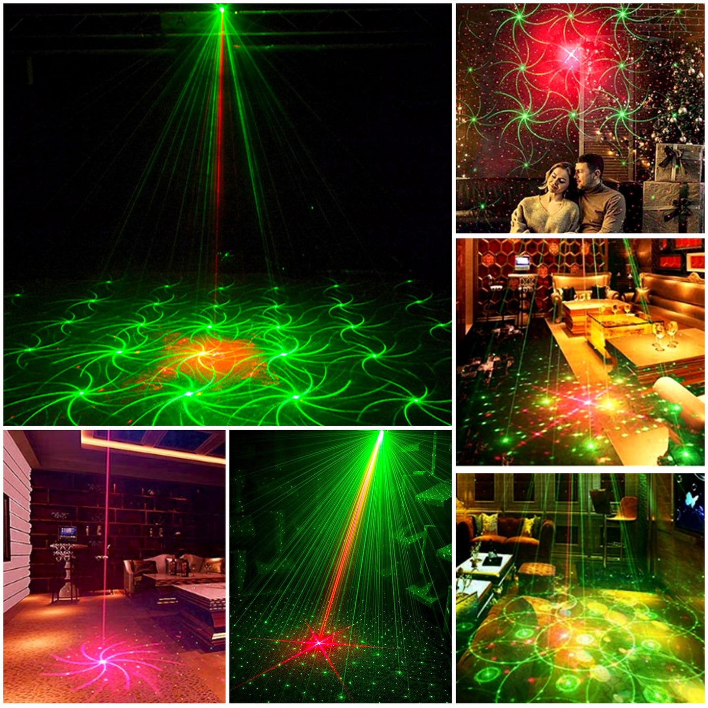 Sound Activated LED Projector Laser Patterns Laser Party Lights