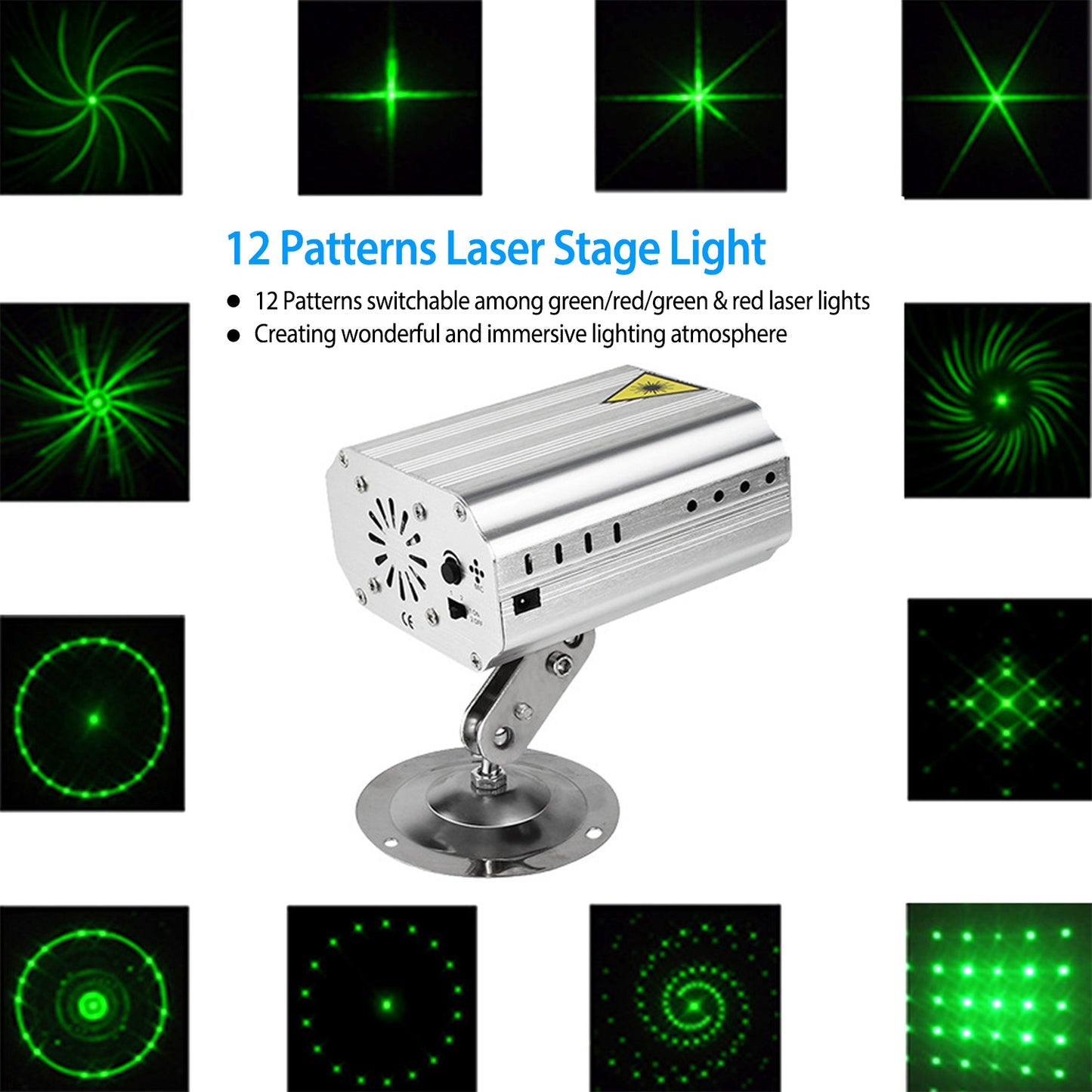 Sound Activated LED Projector Laser Patterns Laser Party Lights