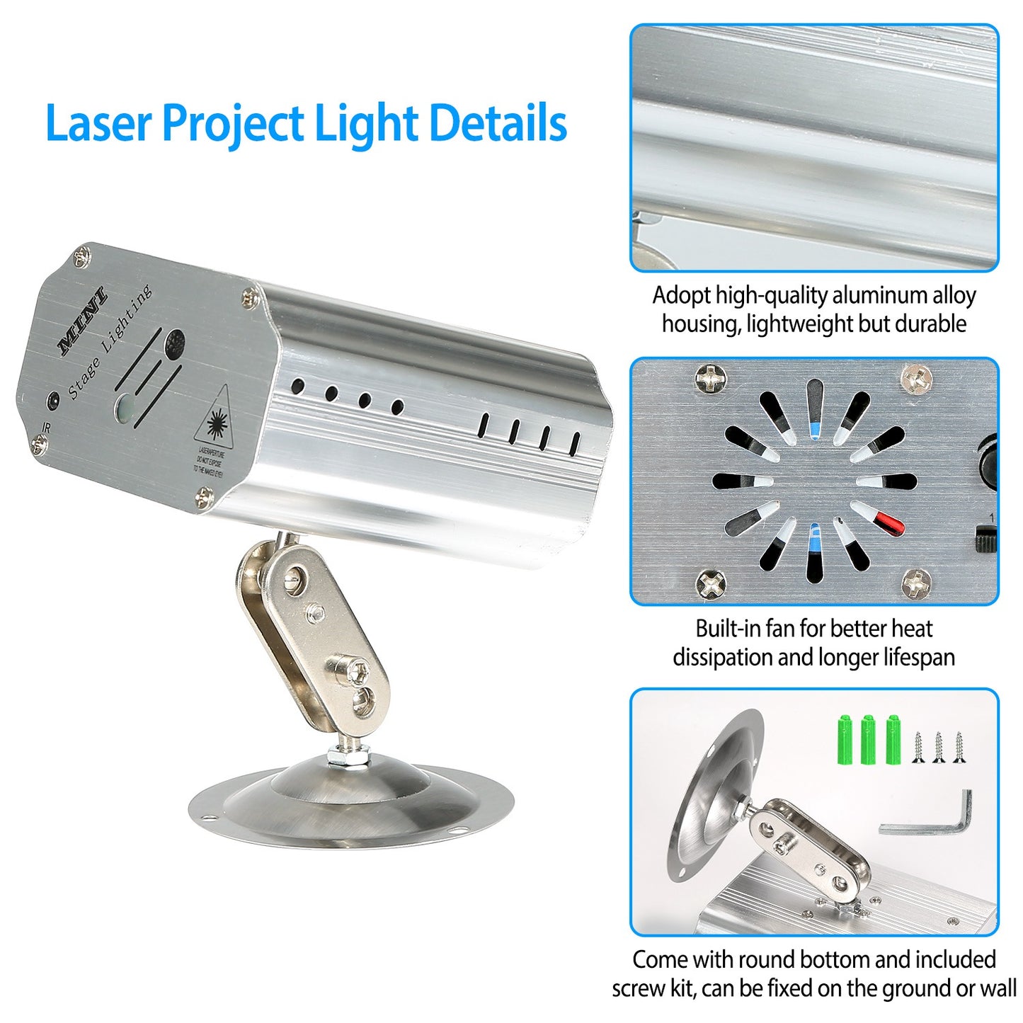 Sound Activated LED Projector Laser Patterns Laser Party Lights