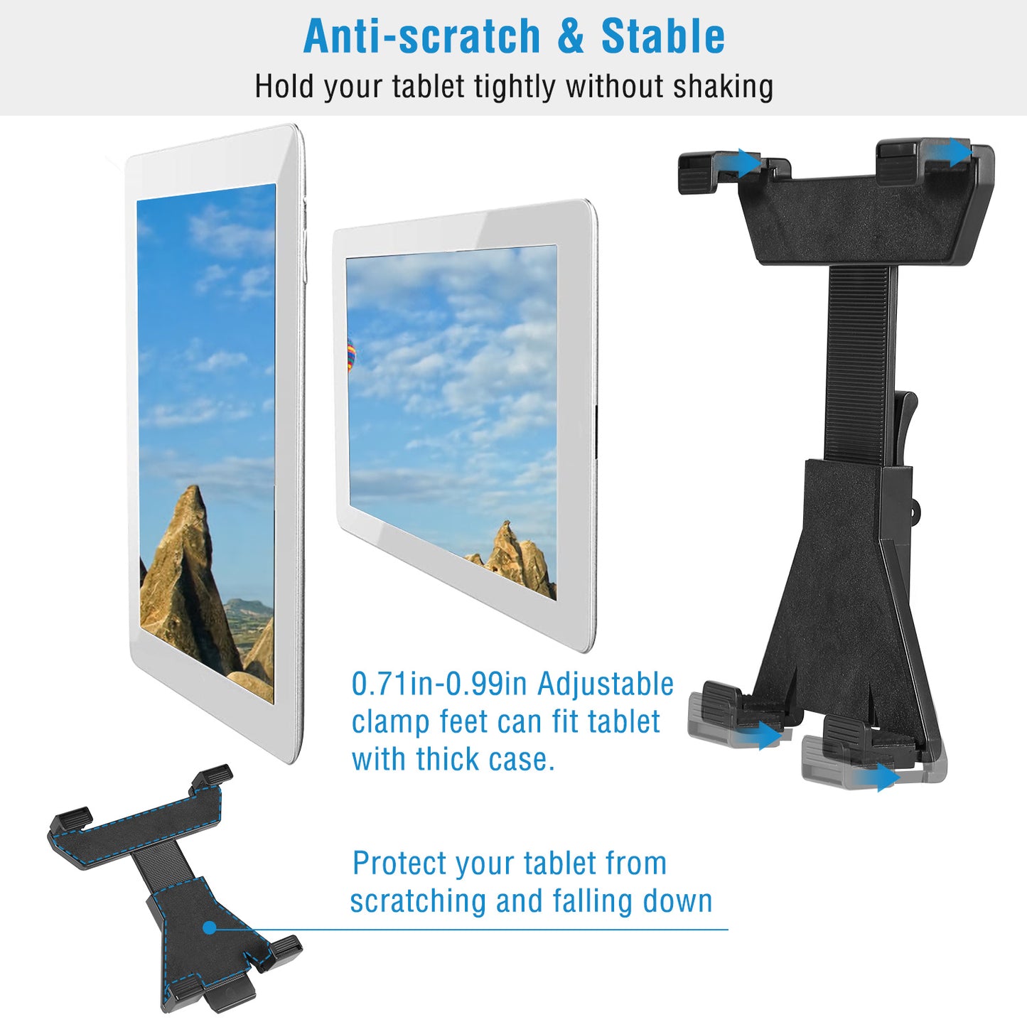 Tablet Mount 360 Degree Rotating Tablet Holder 59in Adjustable Tablet Tripod Stand