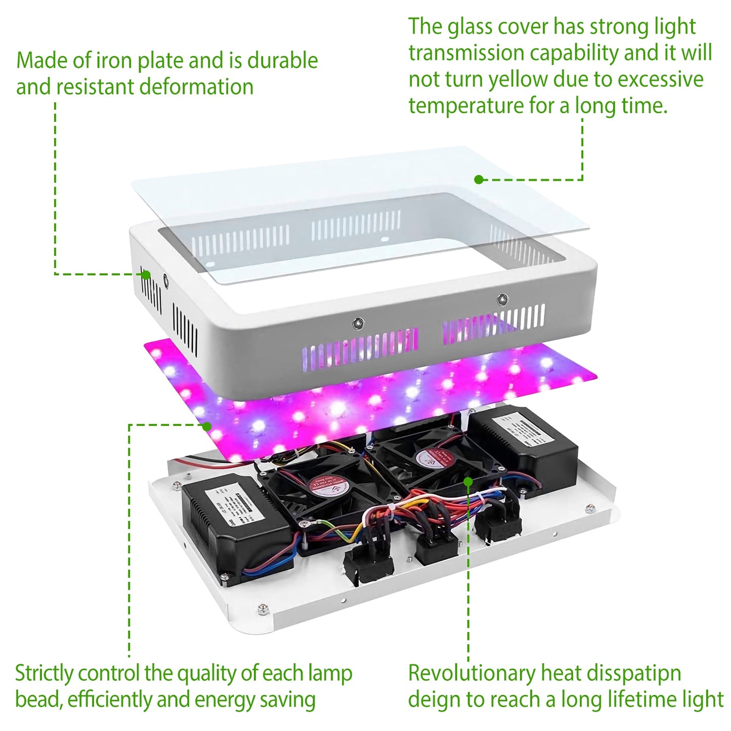 LED Grow Light 1000W 380-800nm Plant Grow Light