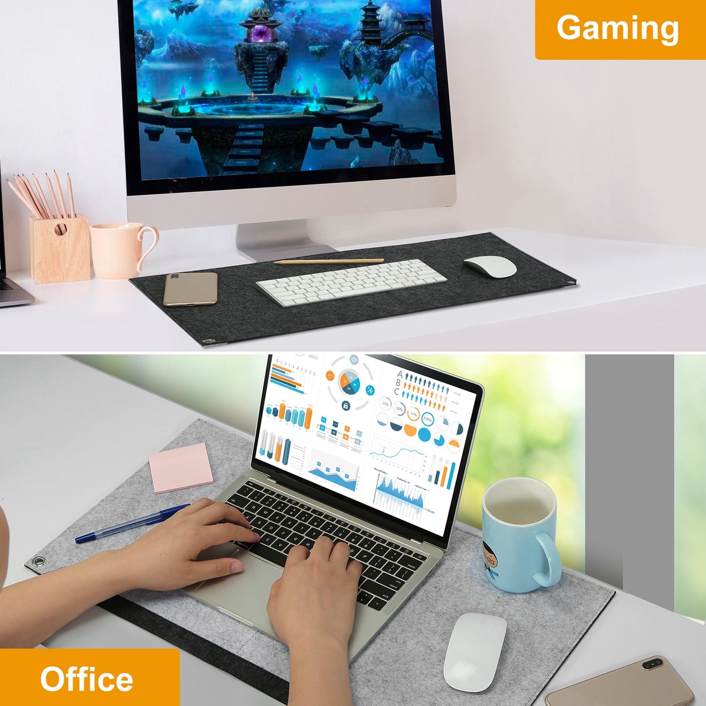 Extended Gaming Mouse Pad Soft Felts Table Mouse Pads