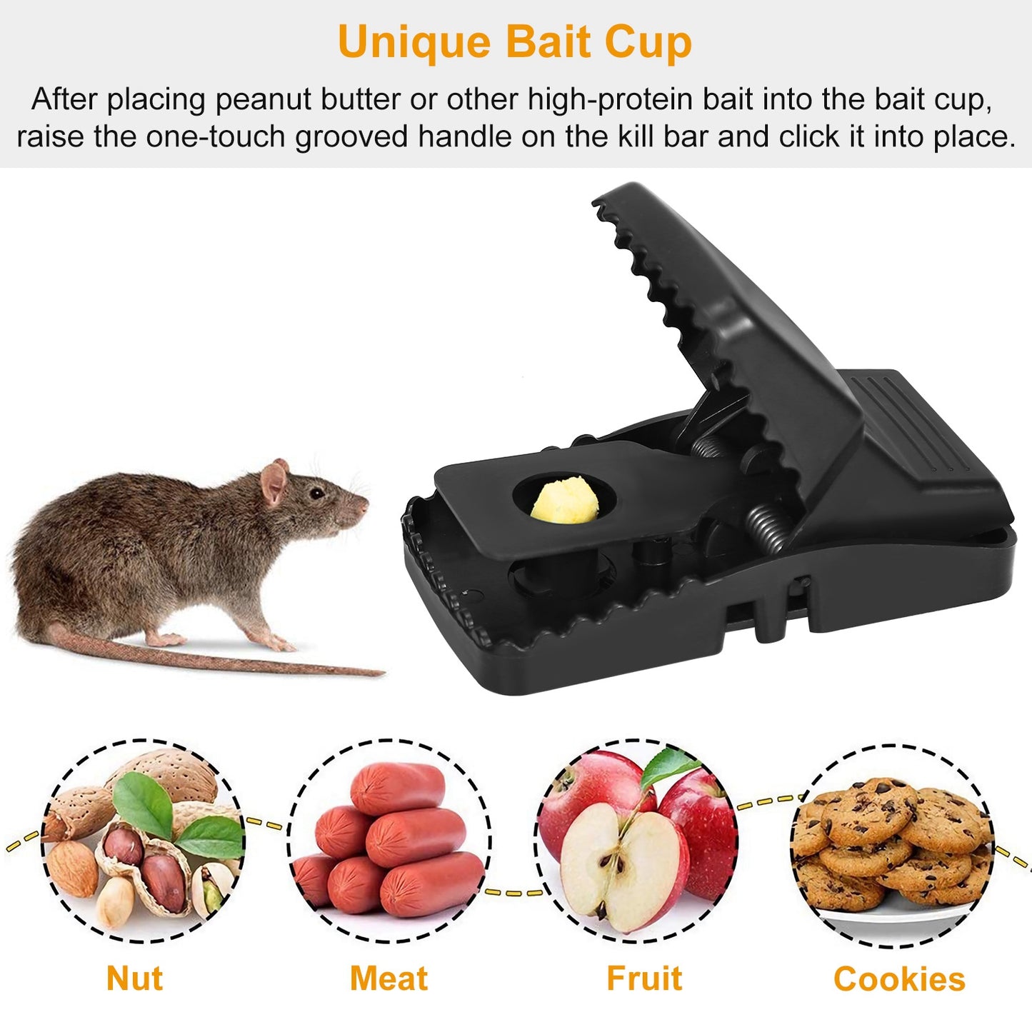6 Pack Mouse Traps Reusable Rat Trap Mice Snap Trap Effective Mouse Catcher