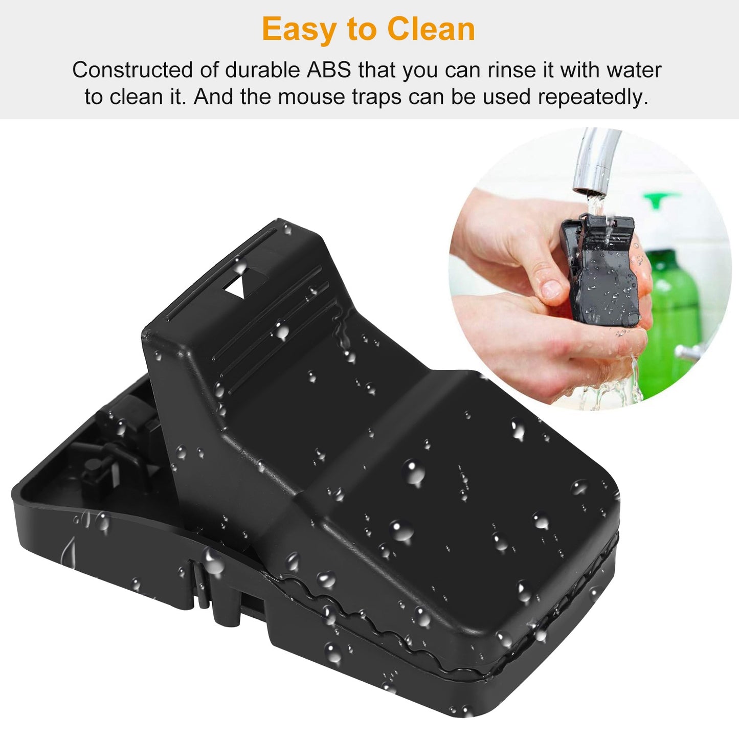 6 Pack Mouse Traps Reusable Rat Trap Mice Snap Trap Effective Mouse Catcher