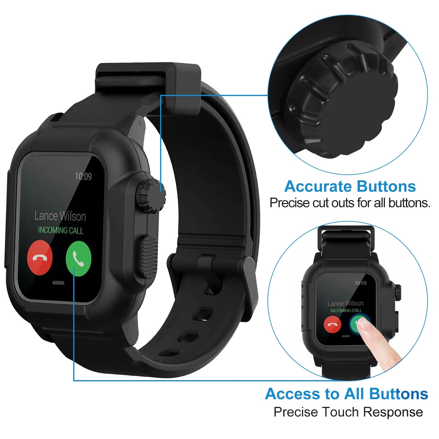 Compatible Case for Apple Watch Series 4/5 (40mm) IP 68 Waterproof Shockproof
