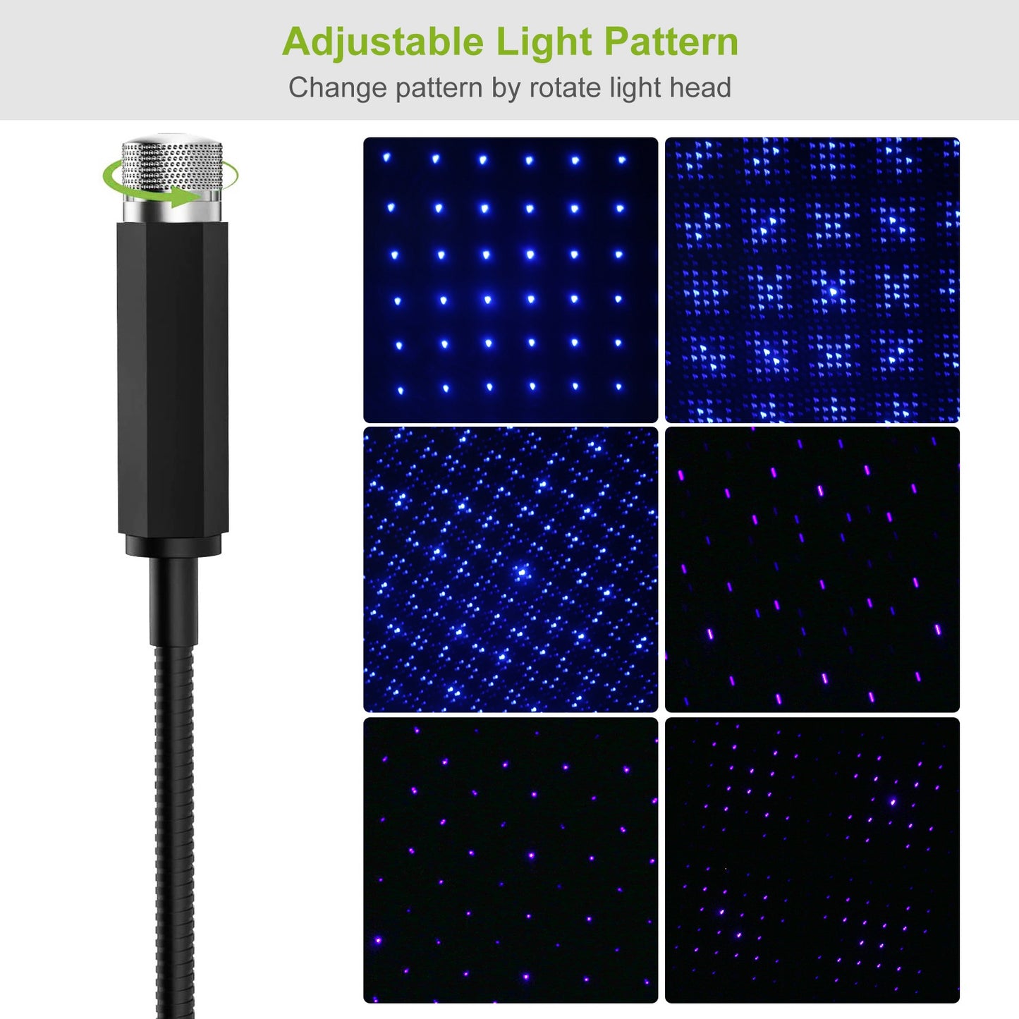 Car Star Projector Night Light Auto Roof Lights Romantic Flexible USB Night Lamp