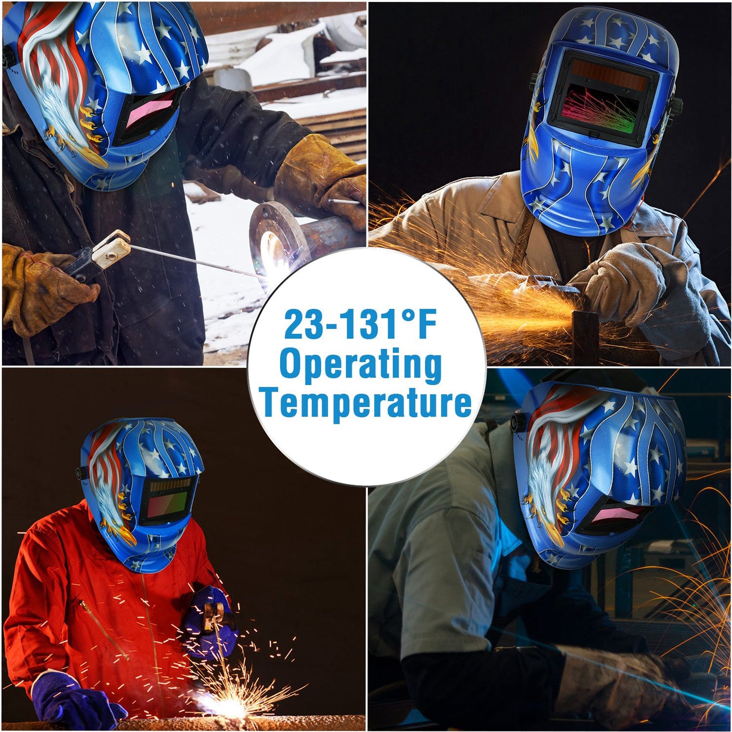 Welding Helmet Solar Powered Auto Darkening Hood