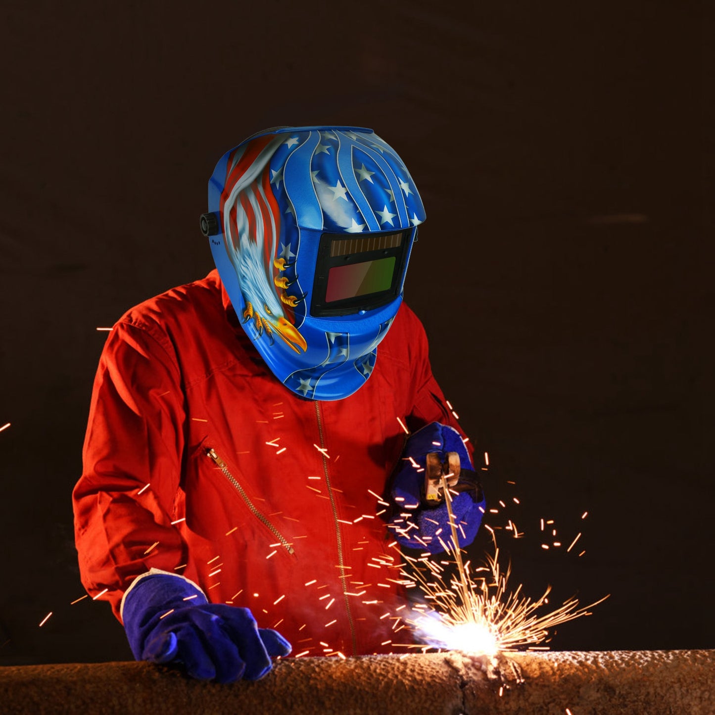 Welding Helmet Solar Powered Auto Darkening Hood