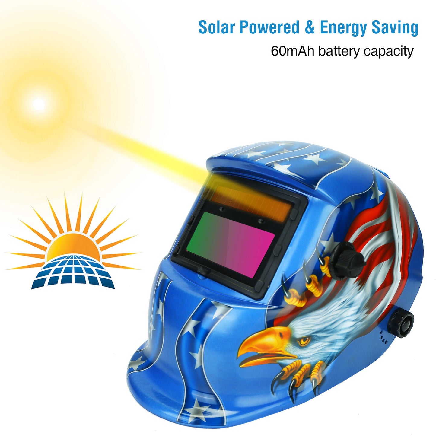 Welding Helmet Solar Powered Auto Darkening Hood