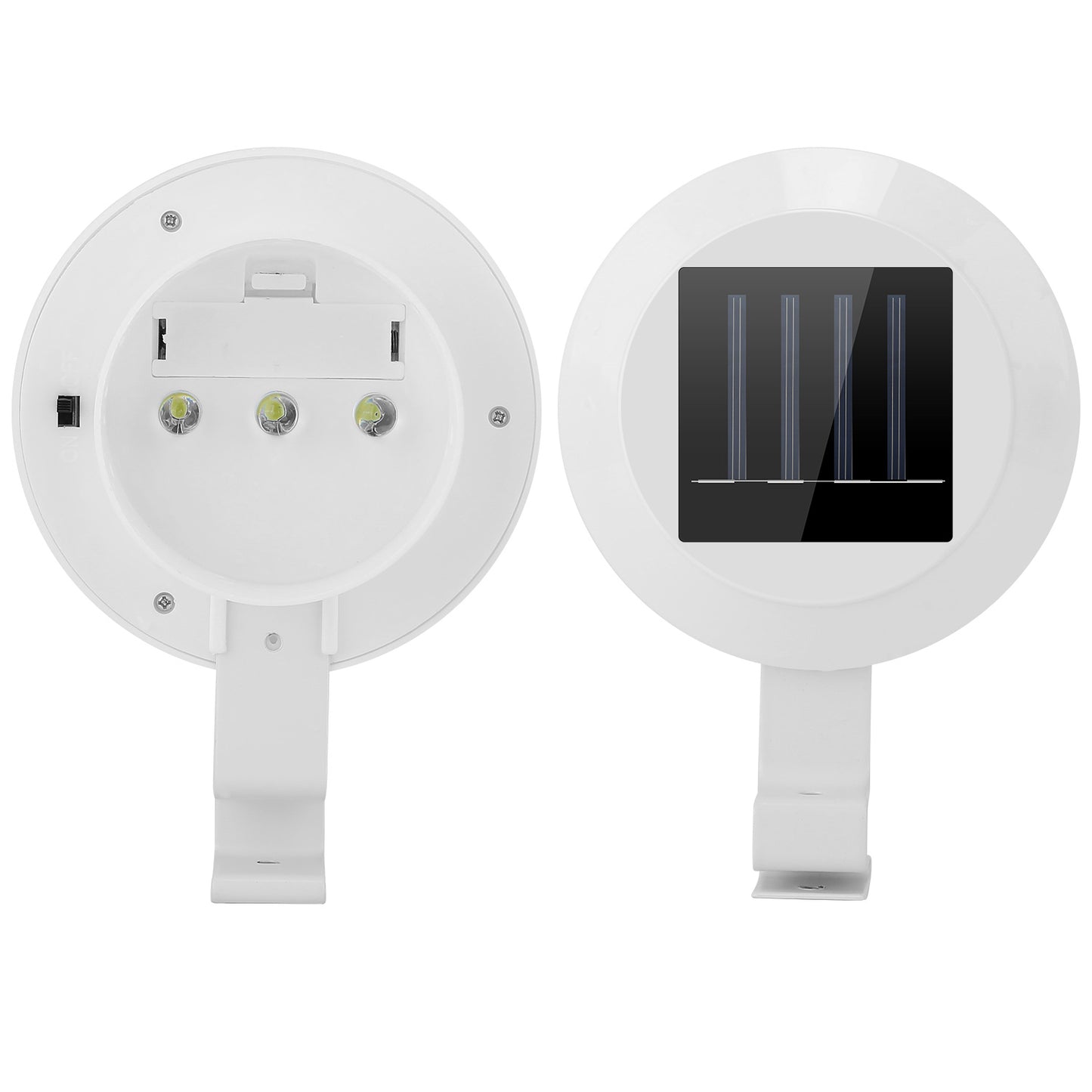 2Pcs Solar Powered Gutter Lights Outdoor IP65 Waterproof Security Lamps