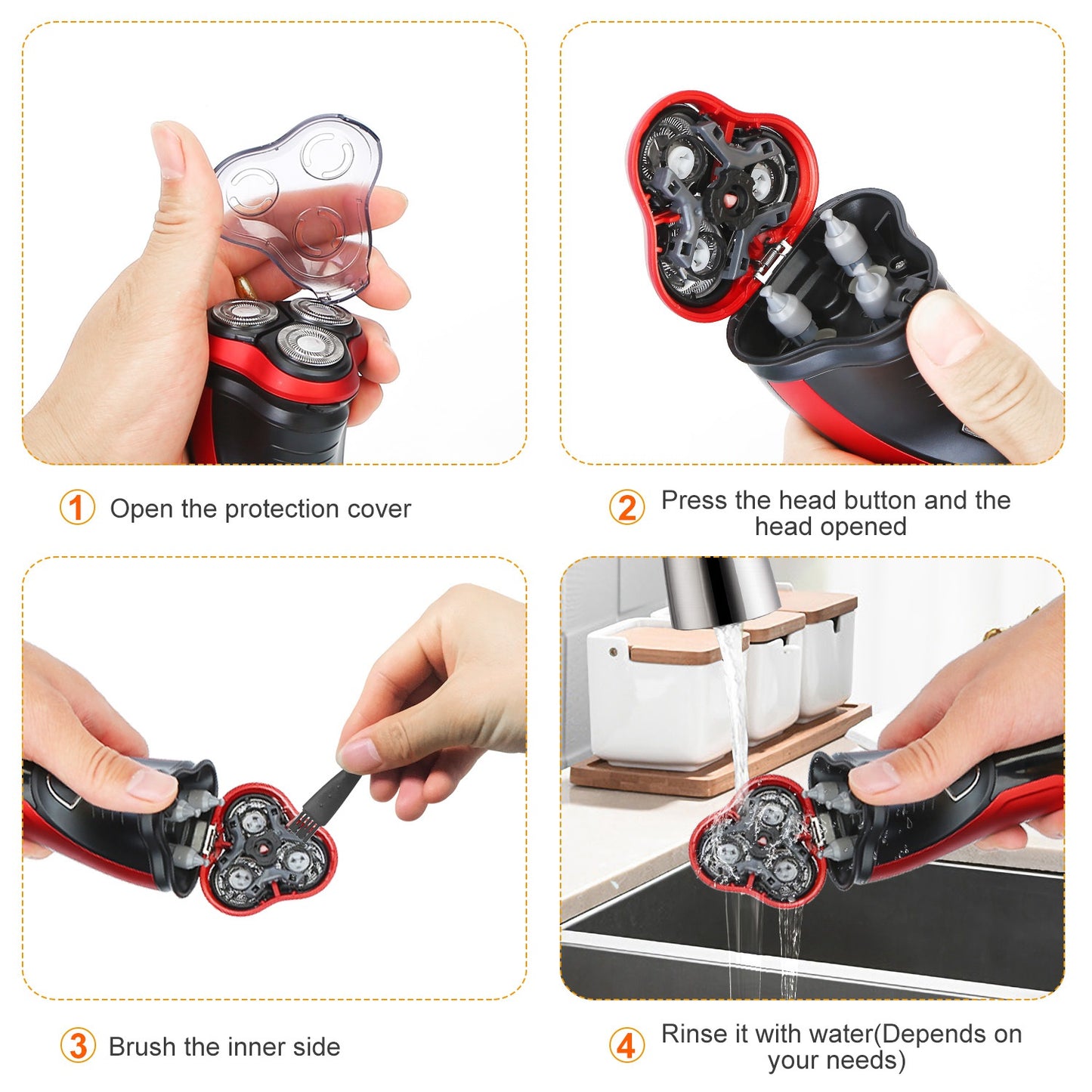 Electric Shaver Razor for Men IPX7 Waterproof Beard Trimmer