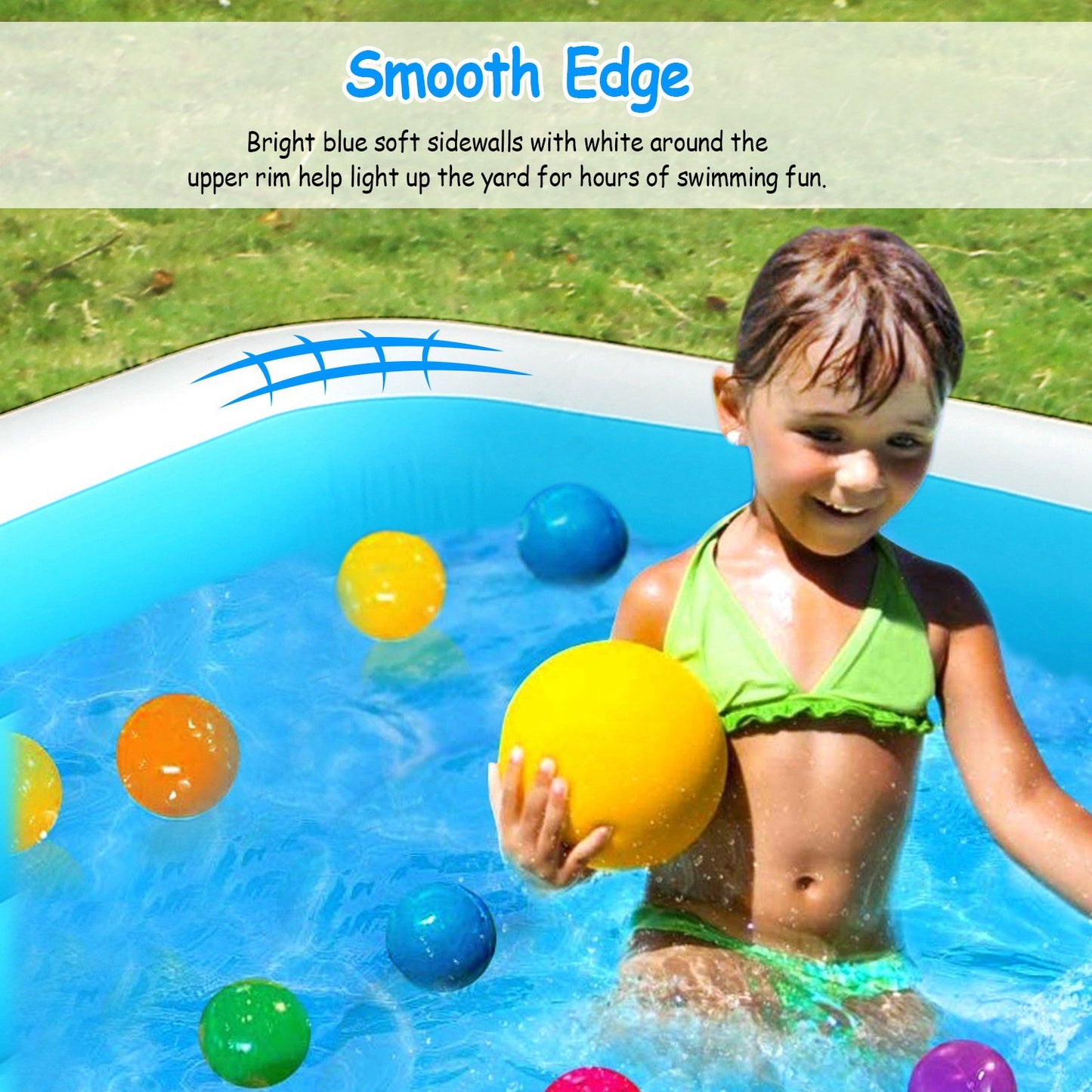Inflatable Swimming Pools Family Swim Play Center Pool Blue