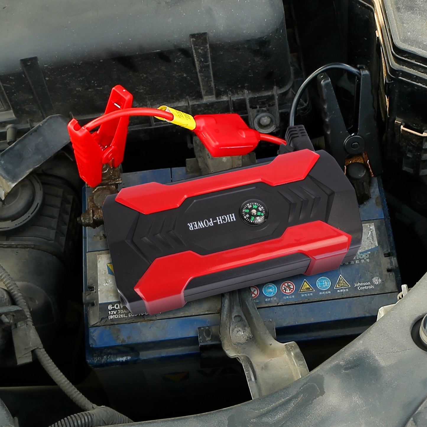 Car Jump Starter Booster 1000A Peak 20000mAh 12V Battery Charger (Up to 6.0L Gas or 3.0L Diesel Engine) w/ LCD Screen 3 Modes LED Flashlight