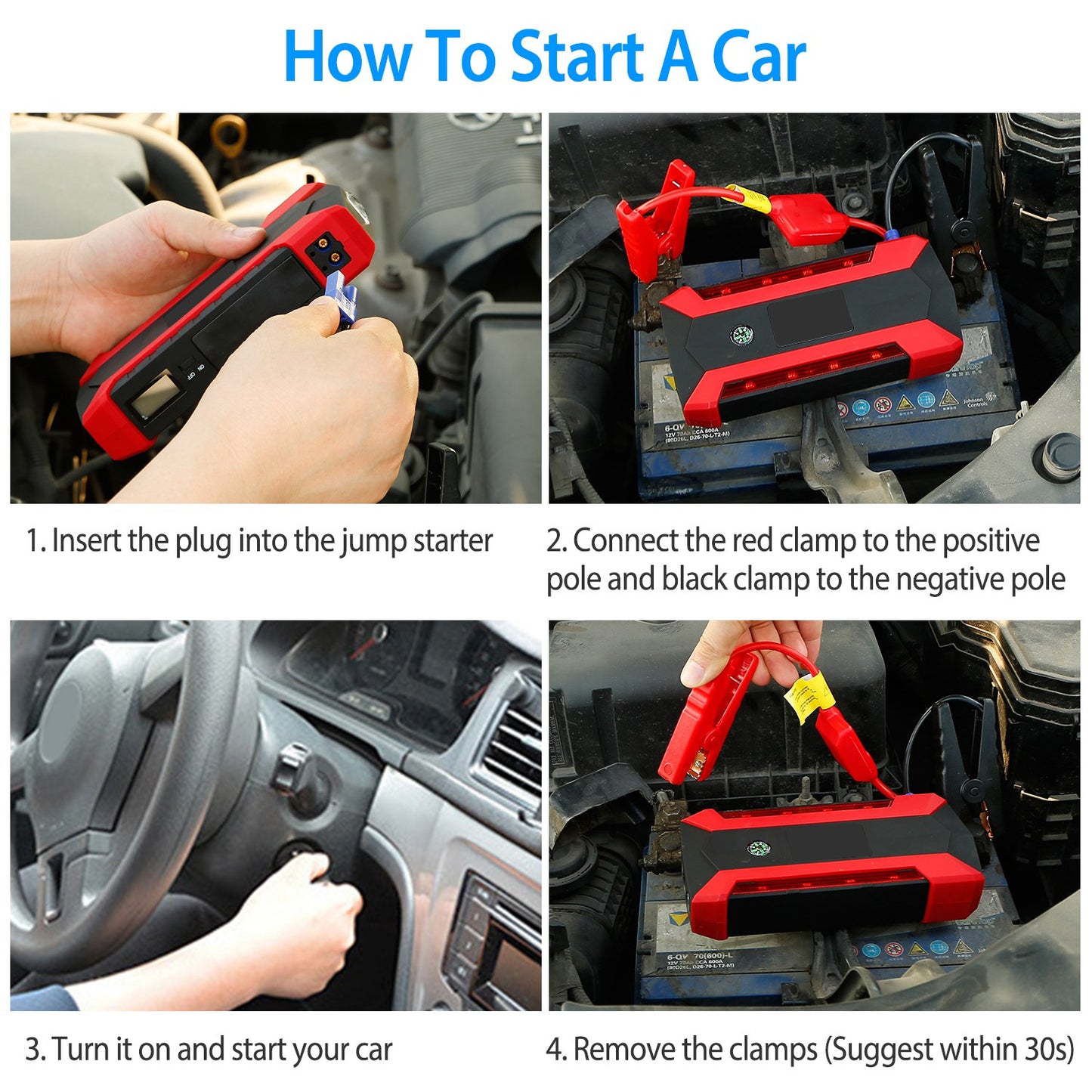 iNova Car Jump Starter Booster 1000A Peak 20000mAh 12V Battery Charger