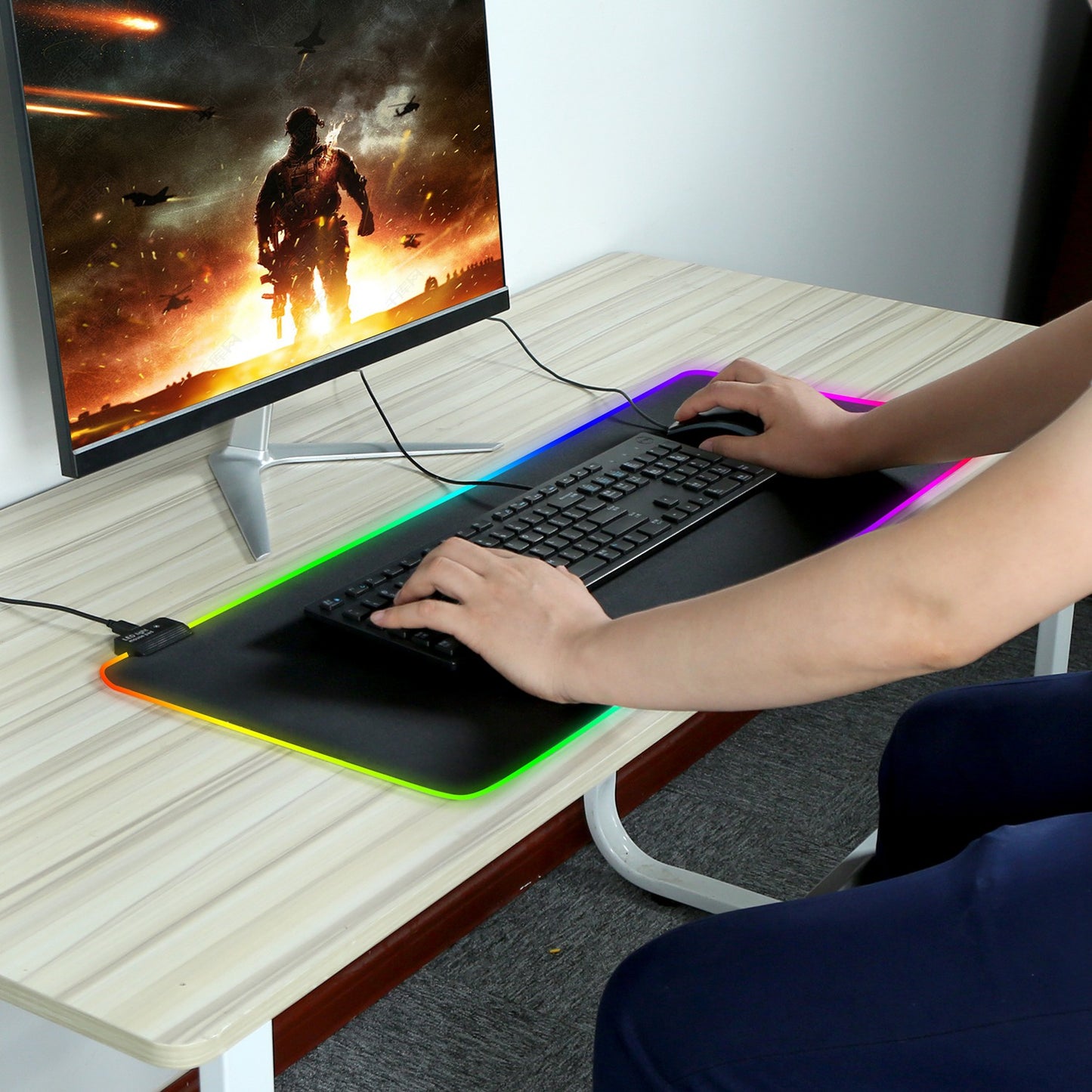 Large LED Gaming Mouse Pad RGB Computer Keyboard Mouse Mat