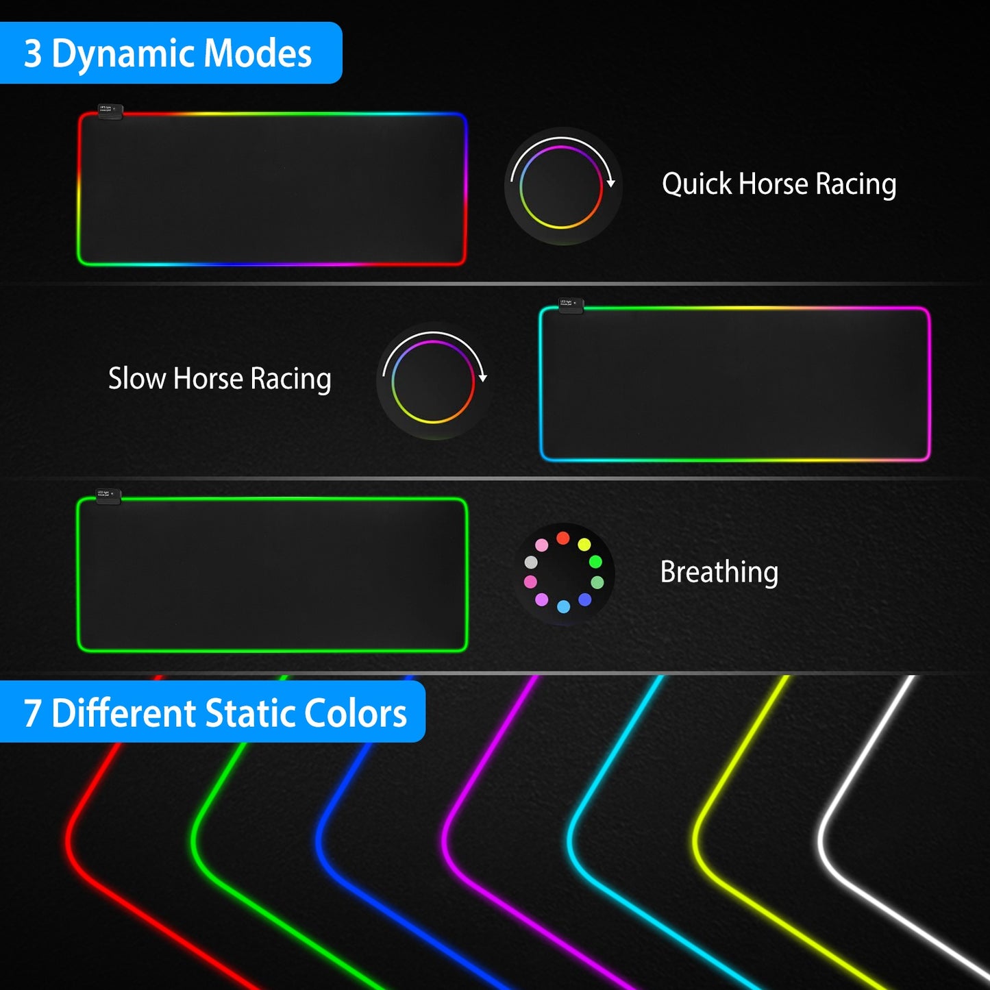 Large LED Gaming Mouse Pad RGB Computer Keyboard Mouse Mat