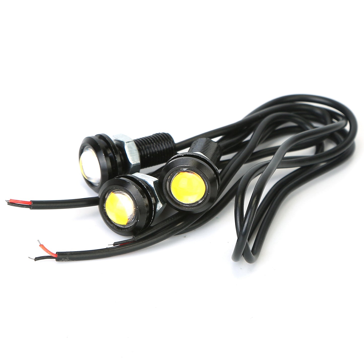 3Pcs Amber Eagle Eye LED Light Bulbs 12V 18MM Waterproof DRL Lights
