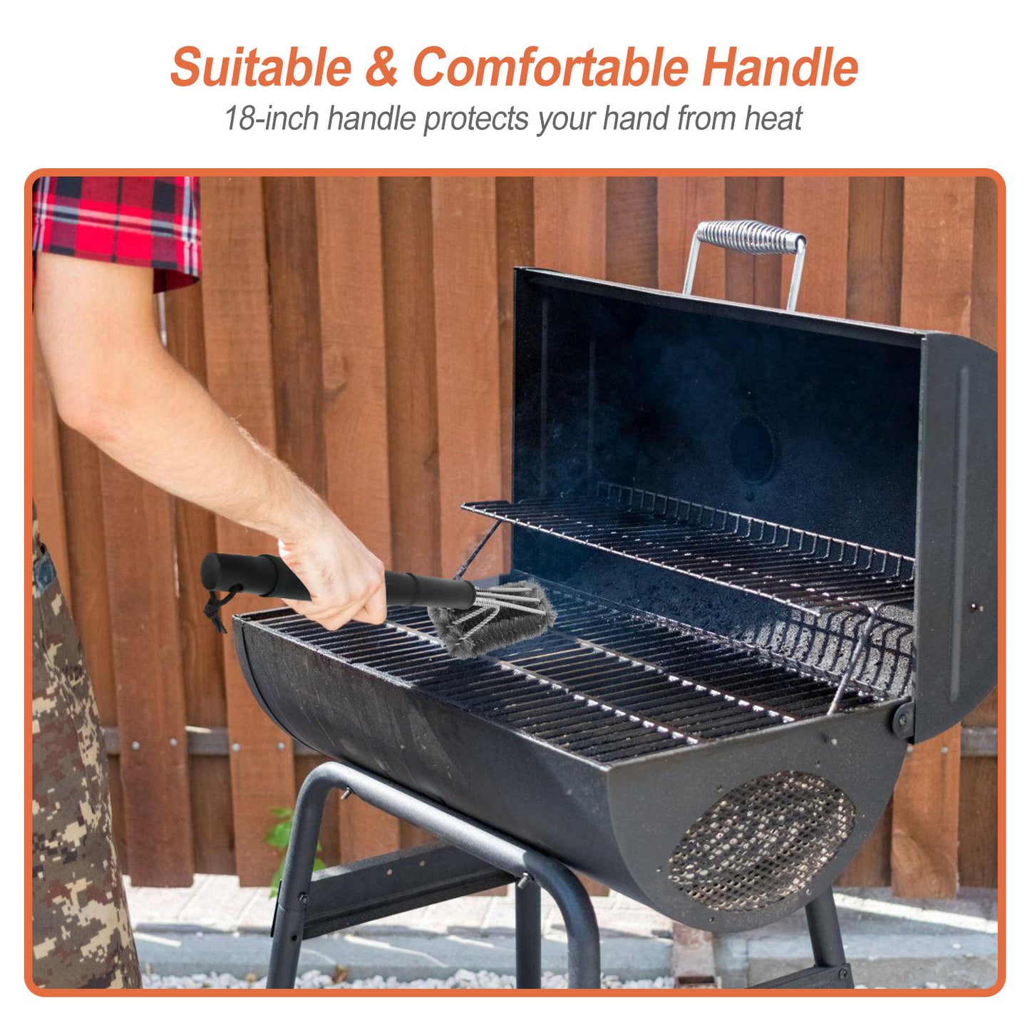 BBQ Grill Cleaning Brush Stainless Steel Barbecue Cleaner