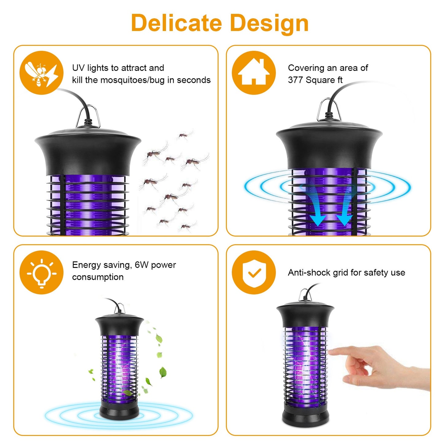 Electric Bug Zapper Mosquito Killer UV Light Flying Zapper