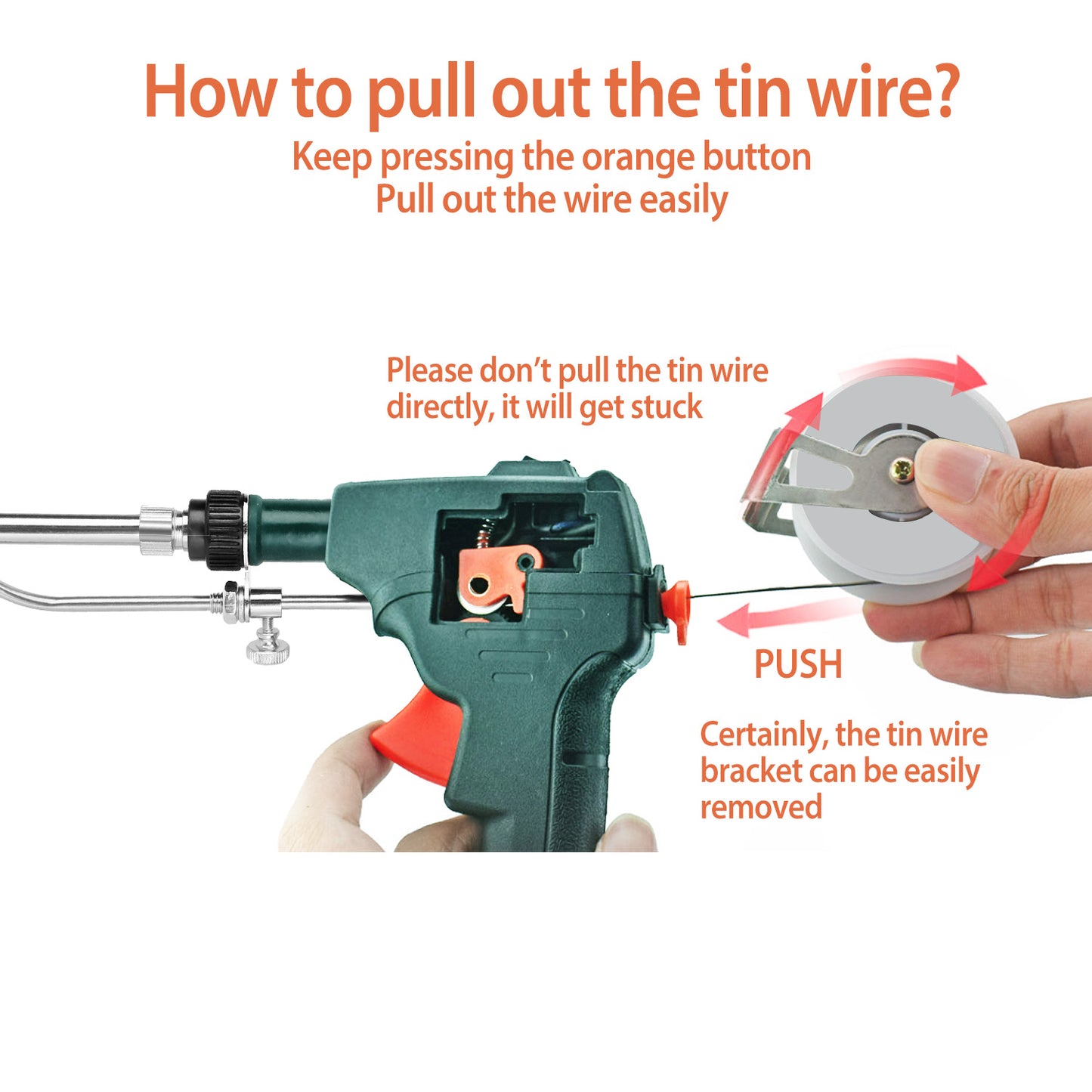 Soldering Iron Gun Kit 5 in 1 Automatic Hand-held 60W Soldering Feed Welding Tool w/ Bracket Desoldering Pump for Circuit-Board Welding