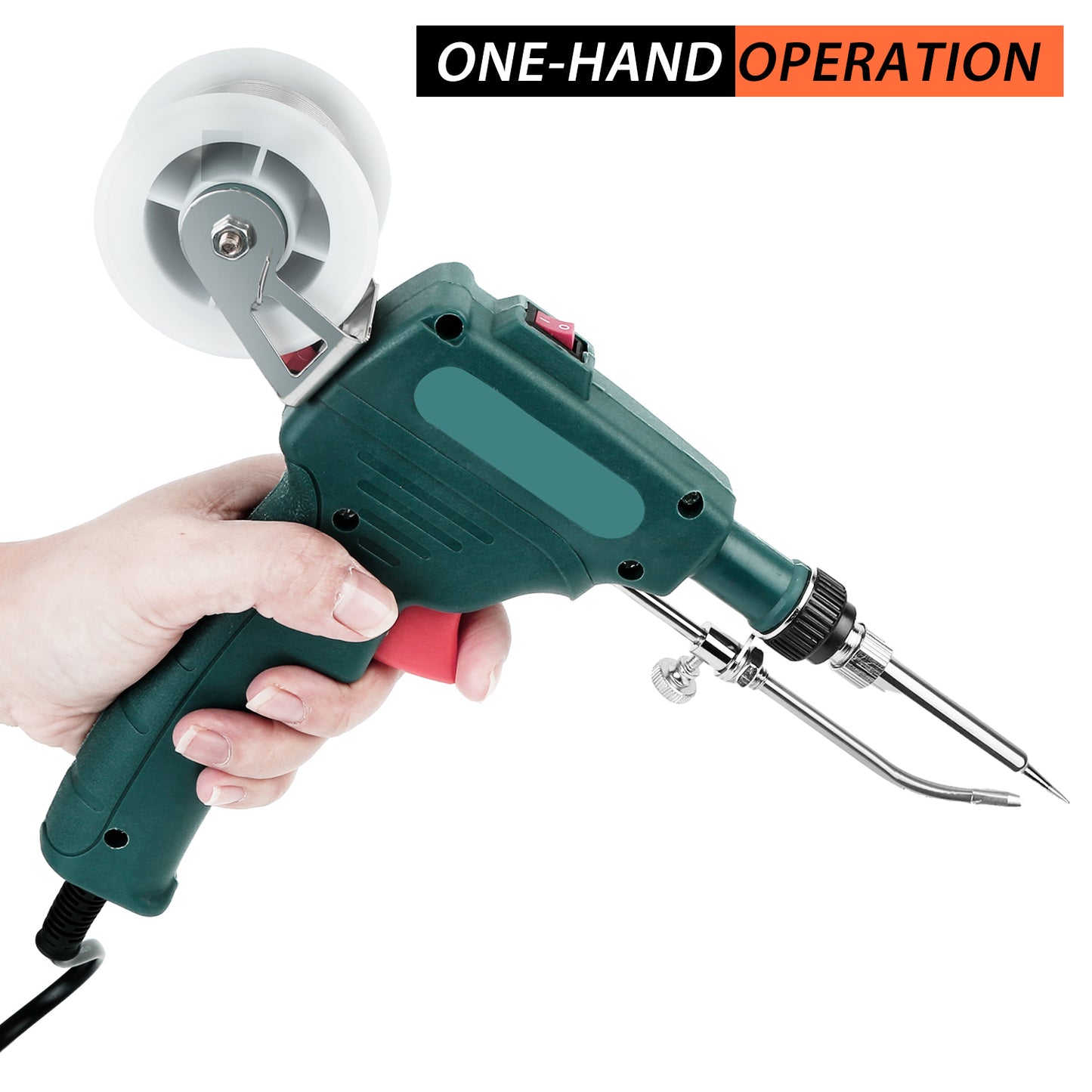 Soldering Iron Gun Kit 5 in 1 Automatic Hand-held 60W Soldering Feed Welding Tool w/ Bracket Desoldering Pump for Circuit-Board Welding