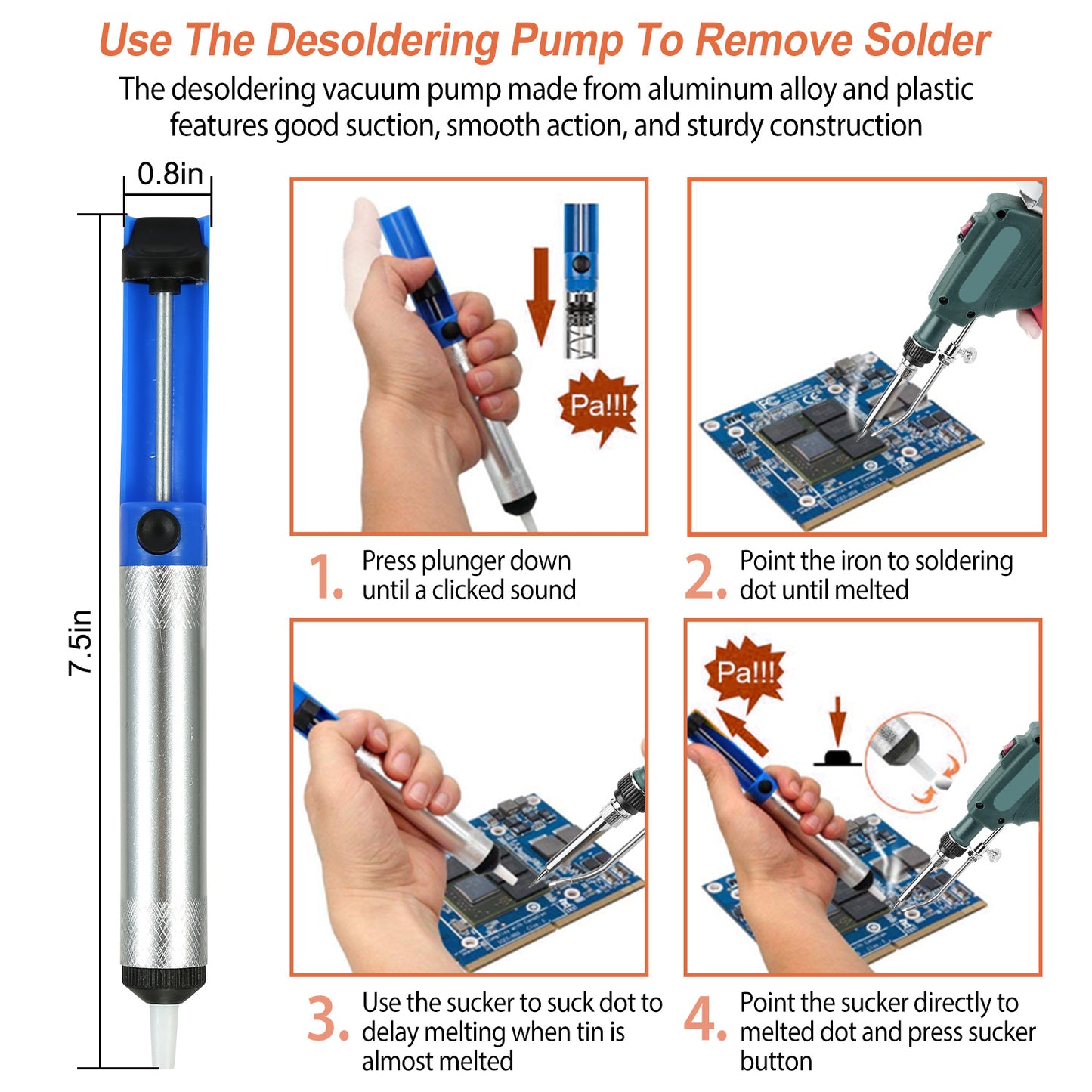 Soldering Iron Gun Kit 5 in 1 Automatic Hand-held 60W Soldering Feed Welding Tool w/ Bracket Desoldering Pump for Circuit-Board Welding
