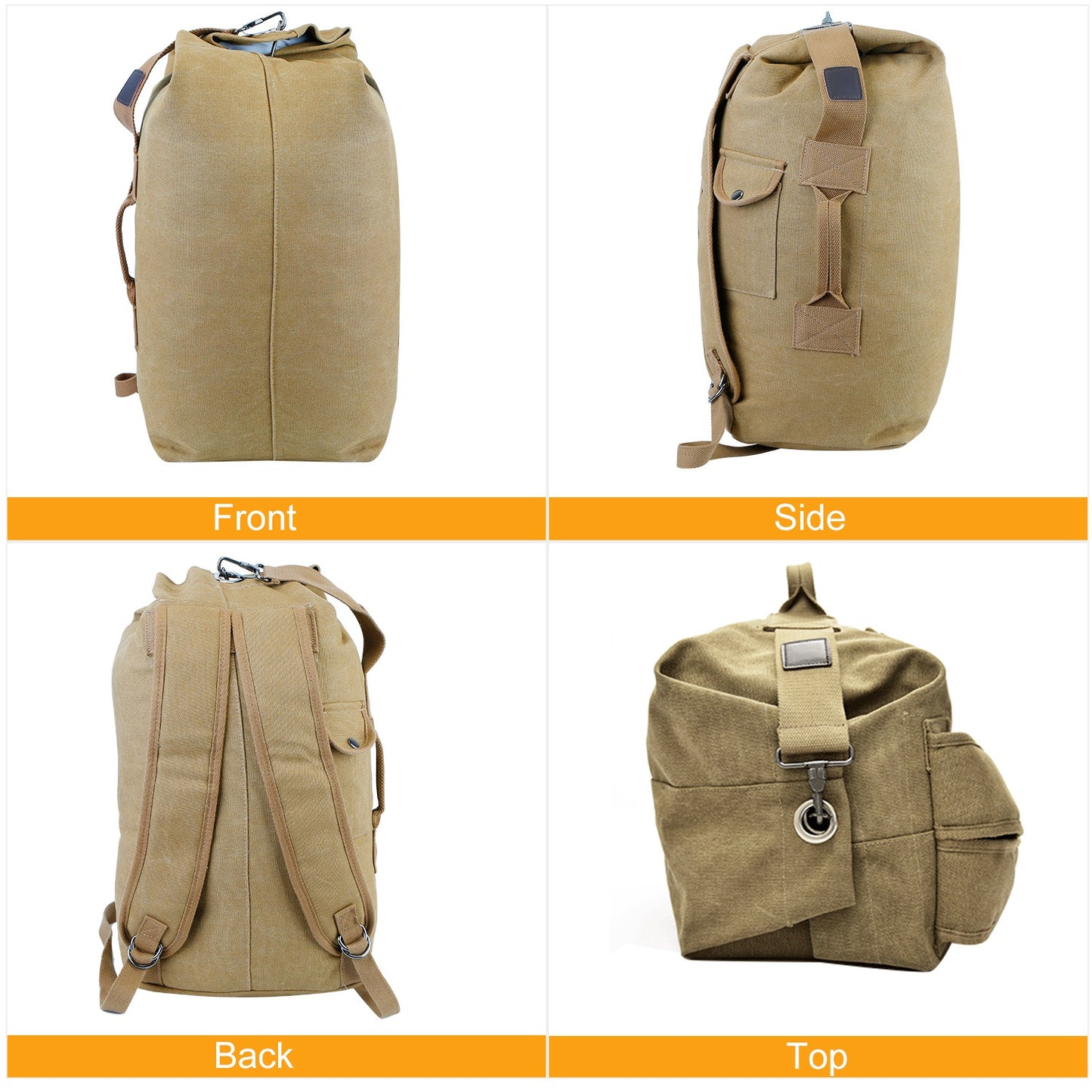 Canvas Backpack Outdoors 35L Travel Laptop Bag Camping Hiking