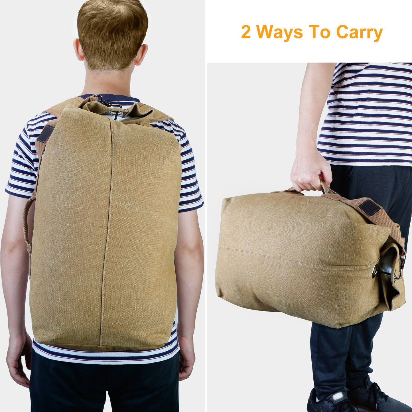 Canvas Backpack Outdoors 35L Travel Laptop Bag Camping Hiking