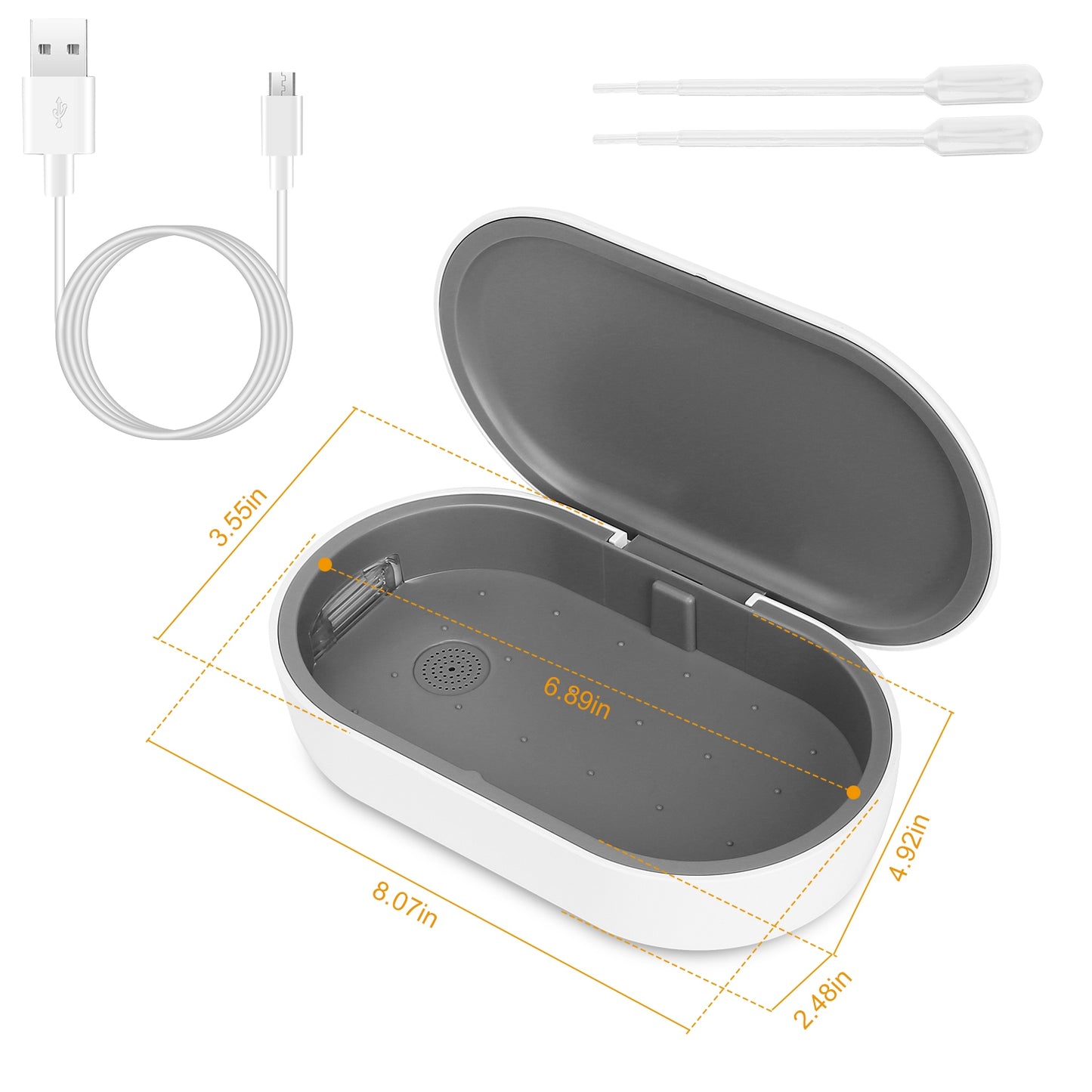 UV Light Sanitizer Box Portable 10W Phone Wireless Charging Disinfection Lamp w/ Aroma Diffuser Sterilizing Box For Jewelry Watch Wallet Key