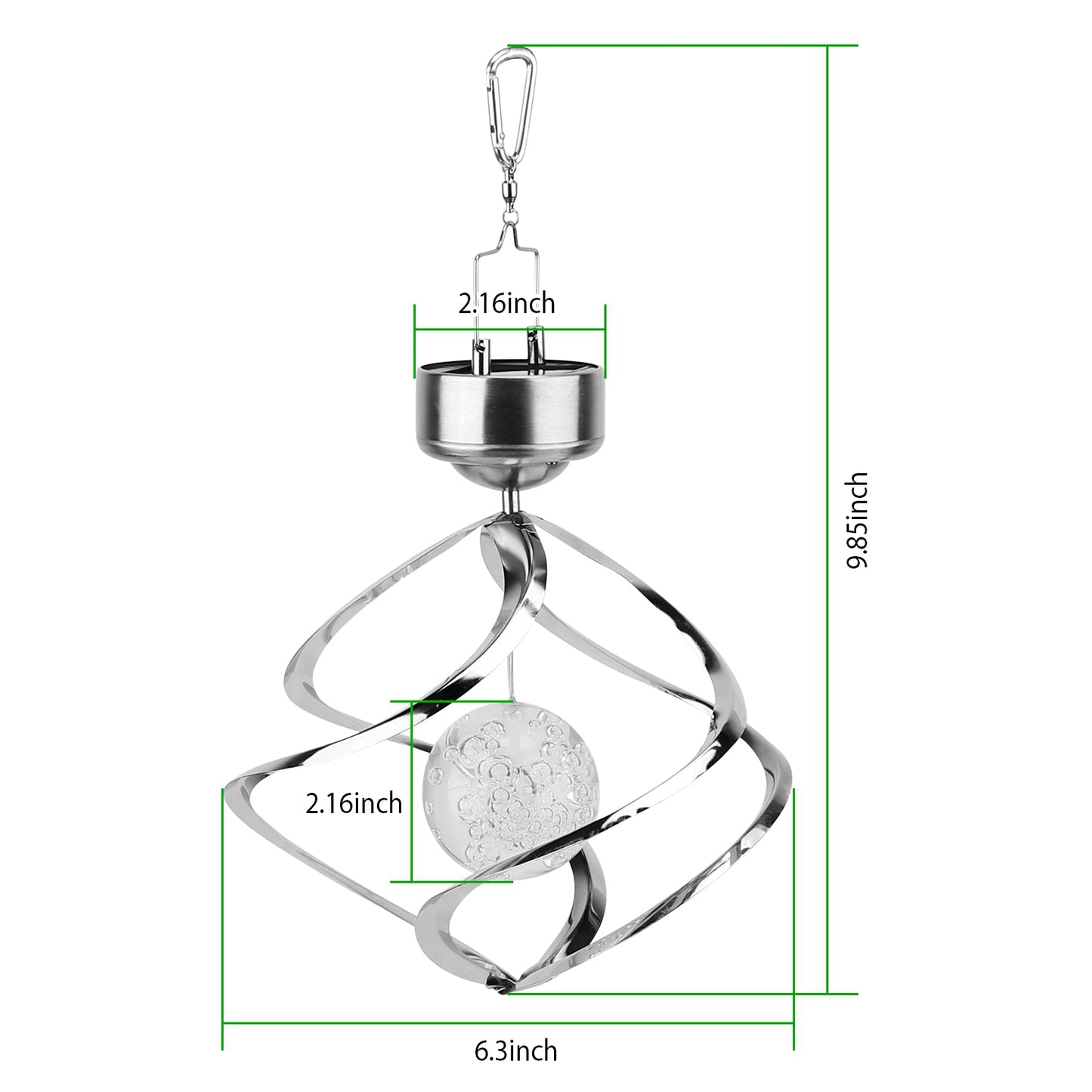Spiral Spinner Solar Lights Wind Chime LED Color Changing Hanging Wind Lamp Waterproof Decorative Night Lamp For Lawn Yard Balcony Porch
