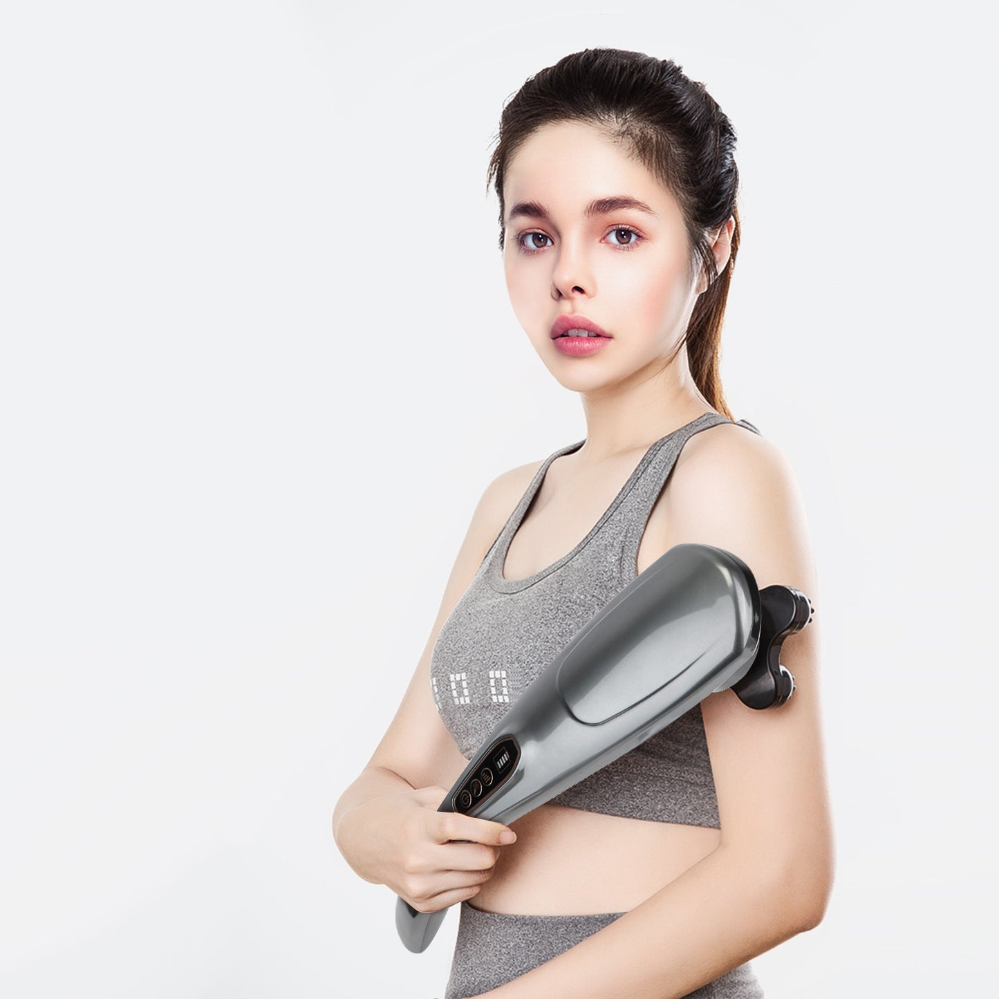 Cordless Handheld Back Massager Deep Tissue Rechargeable Electric Massager w/ 12 Modes 10 Intensity 6 Interchangeable Nodes