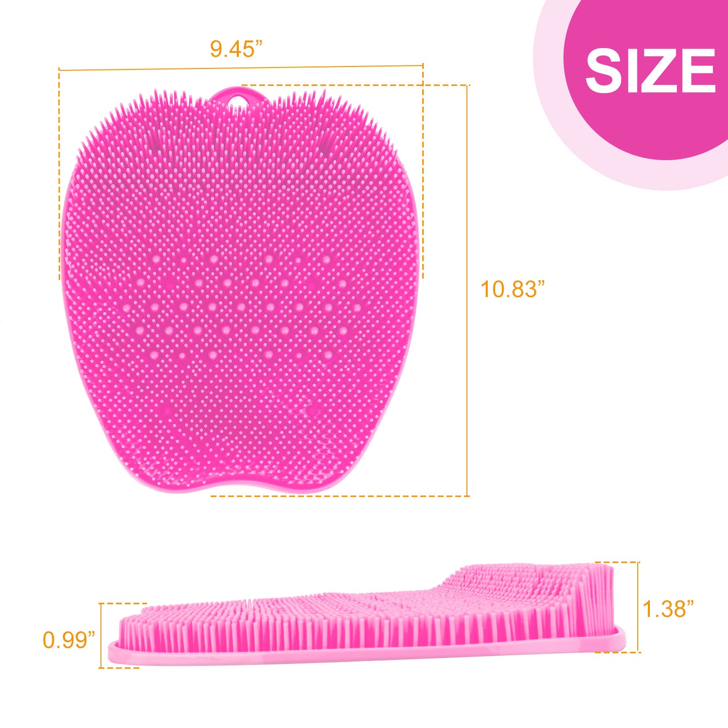 Shower Foot Scrubber Foot Massager Exfoliation Cleaner Mat Improve Foot Circulation Scrubber w/ Anti-slip Suction Cups Pink