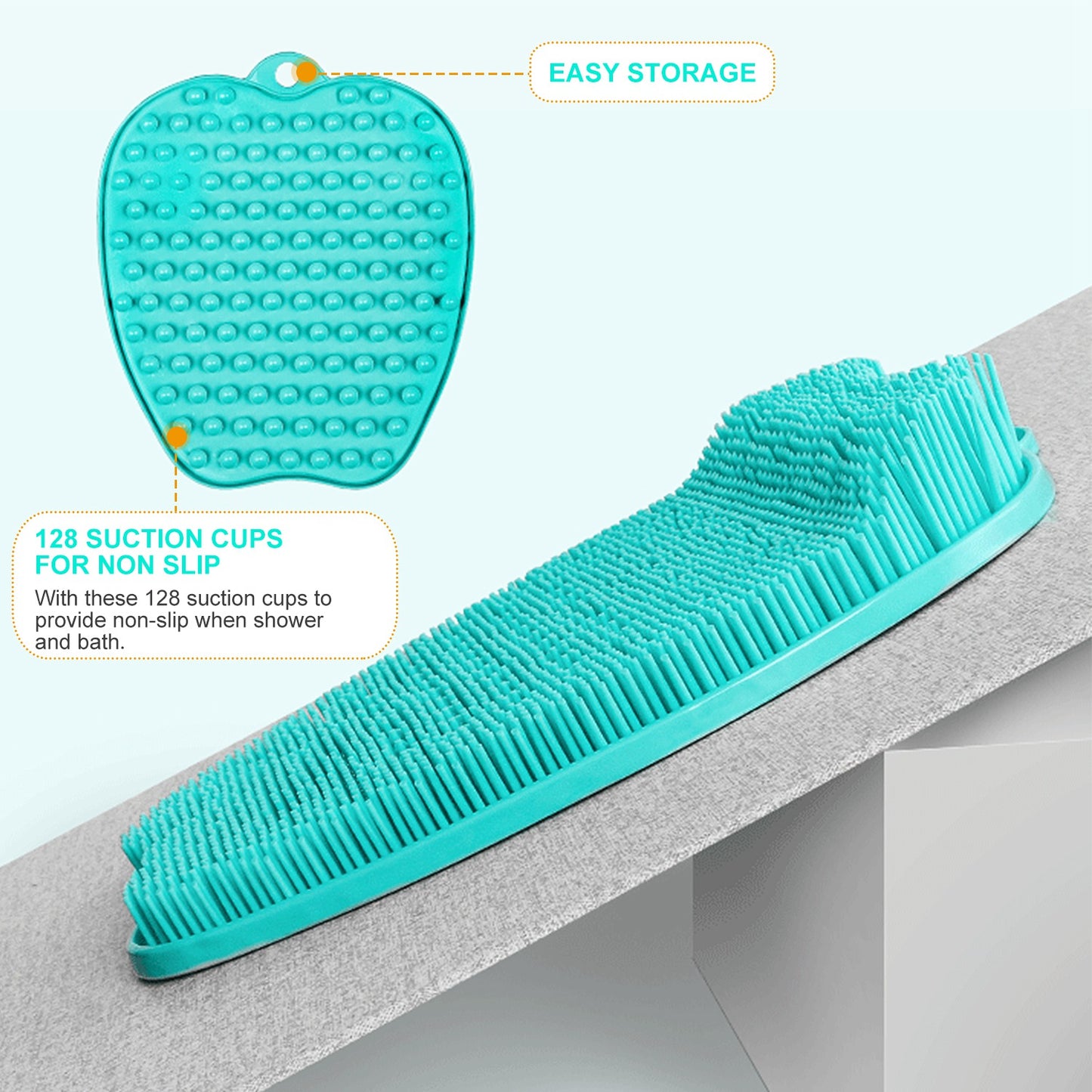 Shower Foot Scrubber Foot Massager Exfoliation Cleaner Mat Improve Foot Circulation Scrubber w/ Anti-slip Suction Cups Pink