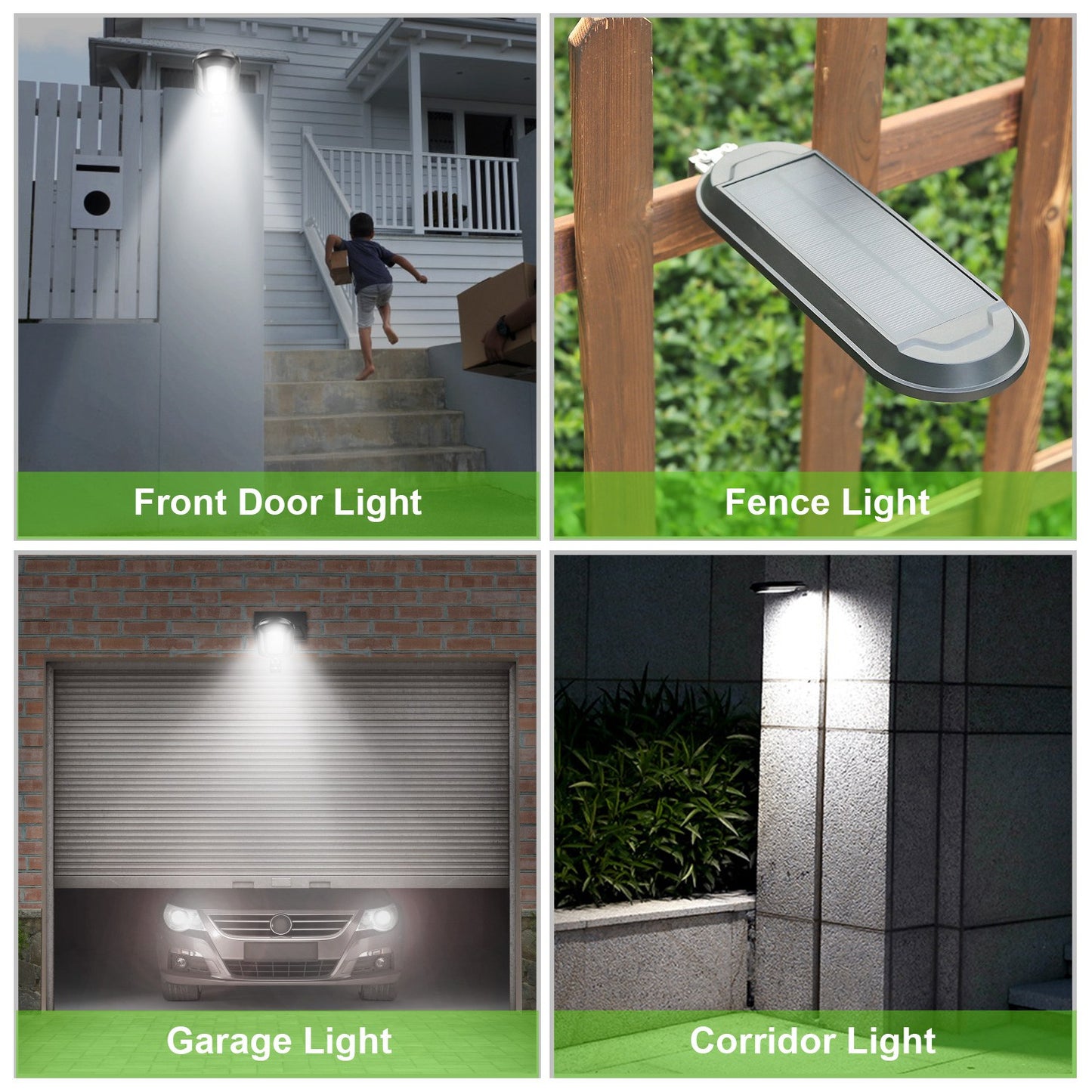 Solar Wall Light Outdoor 18 LEDs Dusk to Dawn Fence Lamps IP65 Waterproof Rotate Lighting for Garage Front Door Garden Pathway