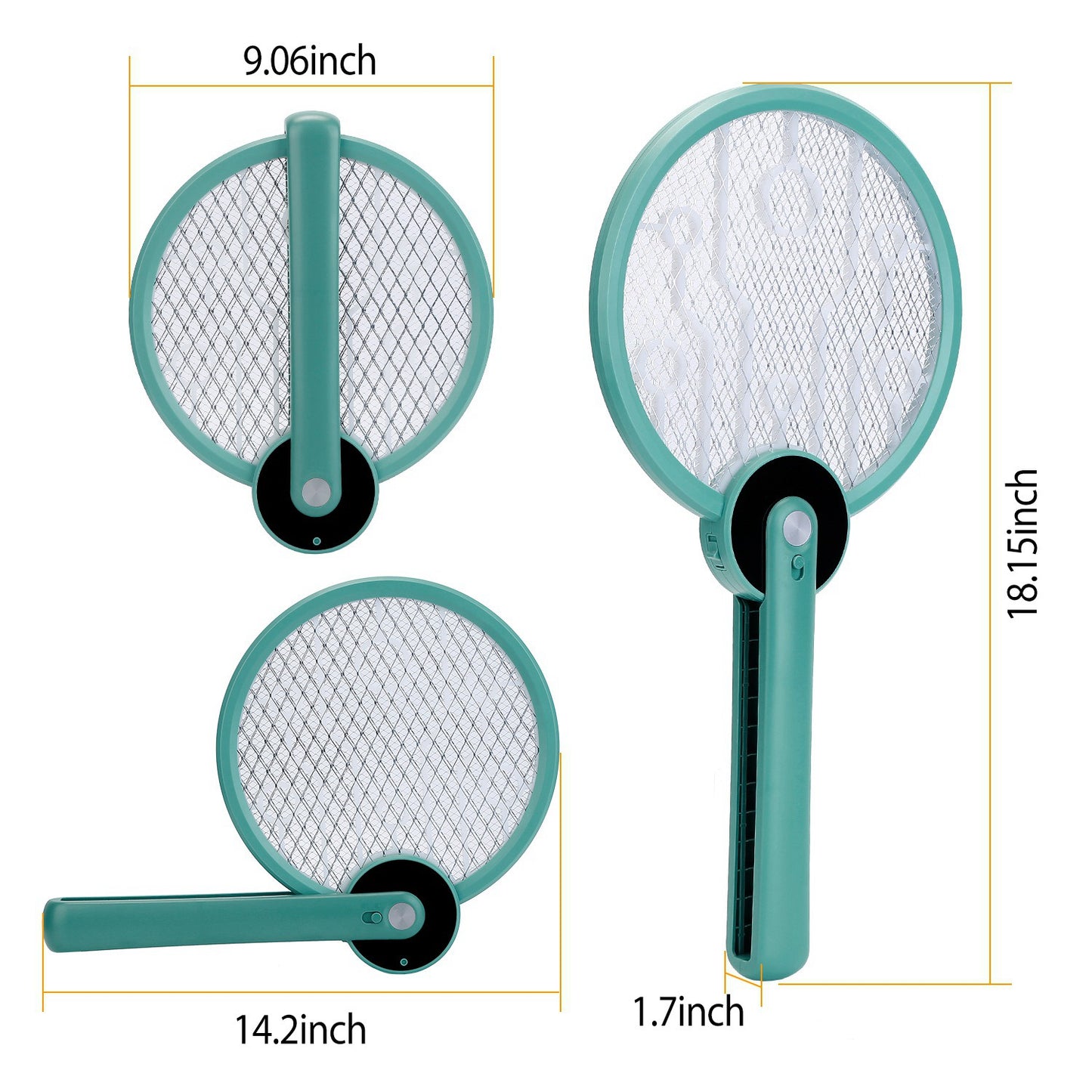 Electric Mosquito Swatter Bug Zapper Fly Insect Killer Lamp 2 in 1 Foldable Harmless Odorless Noiseless Trap Catcher