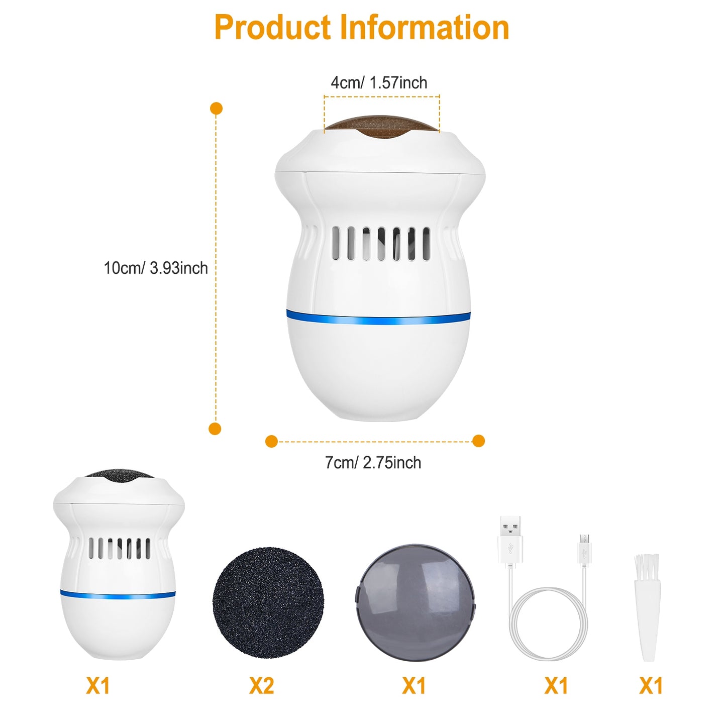 Electric Callus Grinder USB Rechargeable Foot File Callus Remover Vacuum Feet Pedicure Exfoliating For Cracked Heels Hard Callus