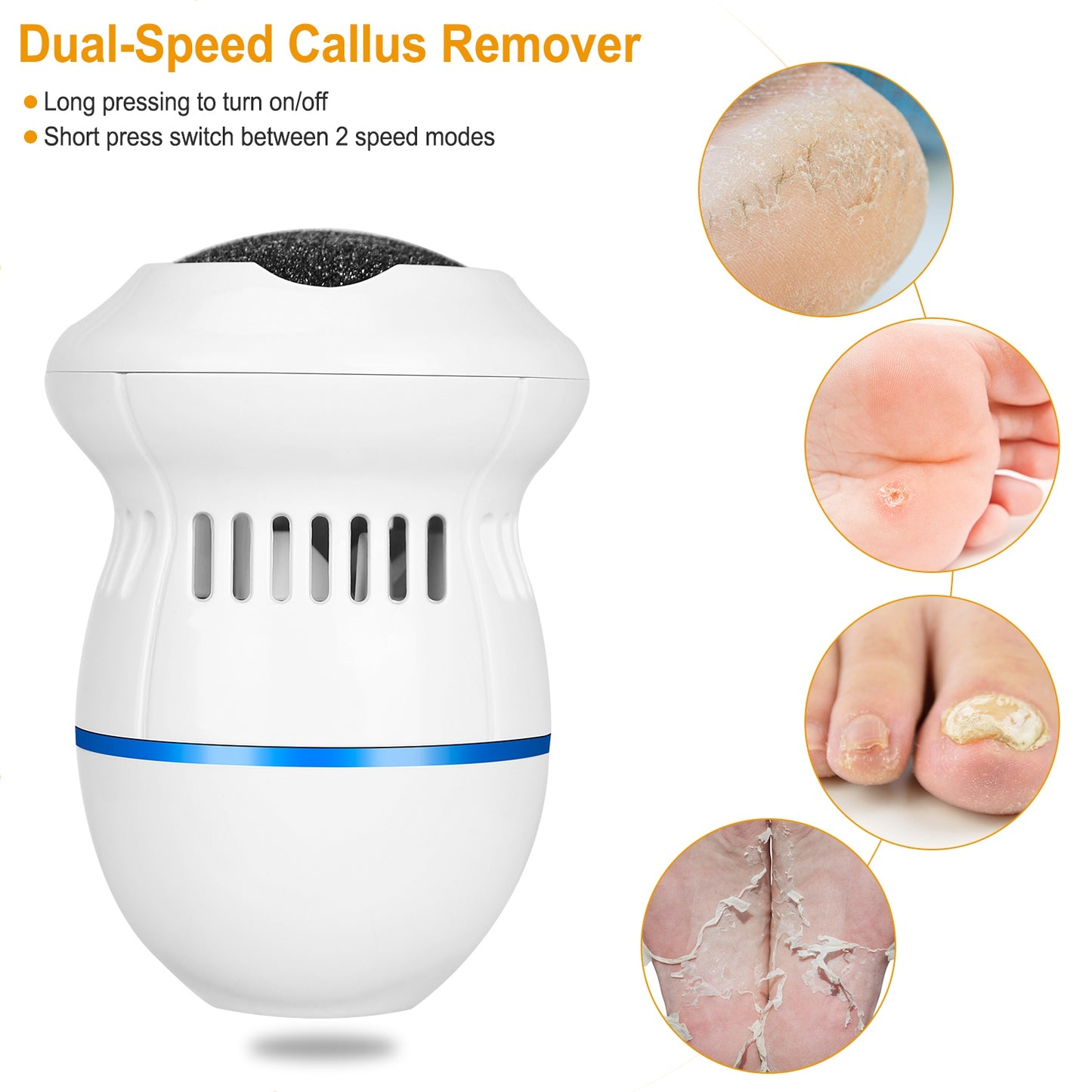 Electric Callus Grinder USB Rechargeable Foot File Callus Remover Vacuum Feet Pedicure Exfoliating For Cracked Heels Hard Callus