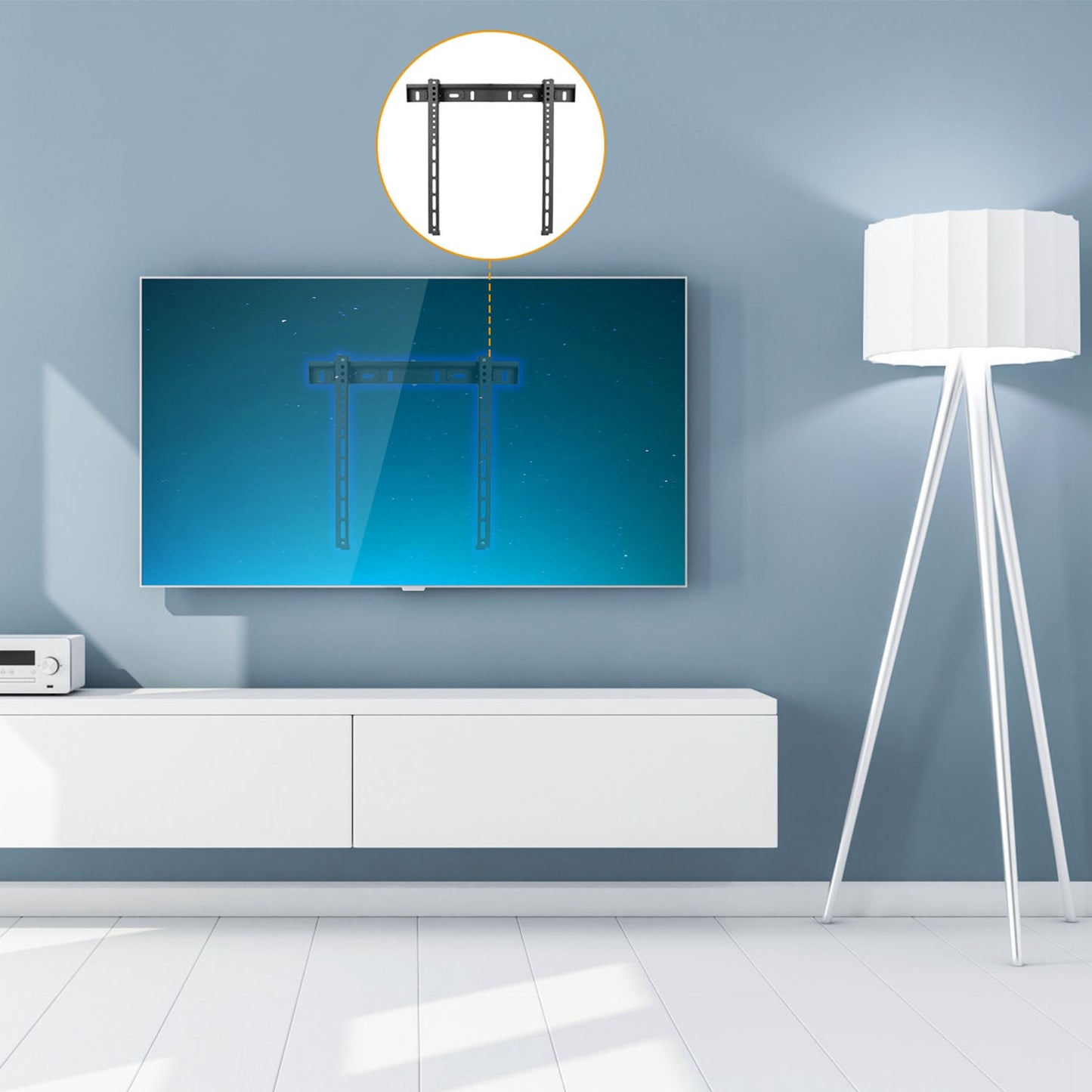 TV Wall Mount TV Wall Holder Bracket Support 32-65 inch Flat TV Max Hole Distance 400x400mm Hold Up To 30kg/66.14lbs