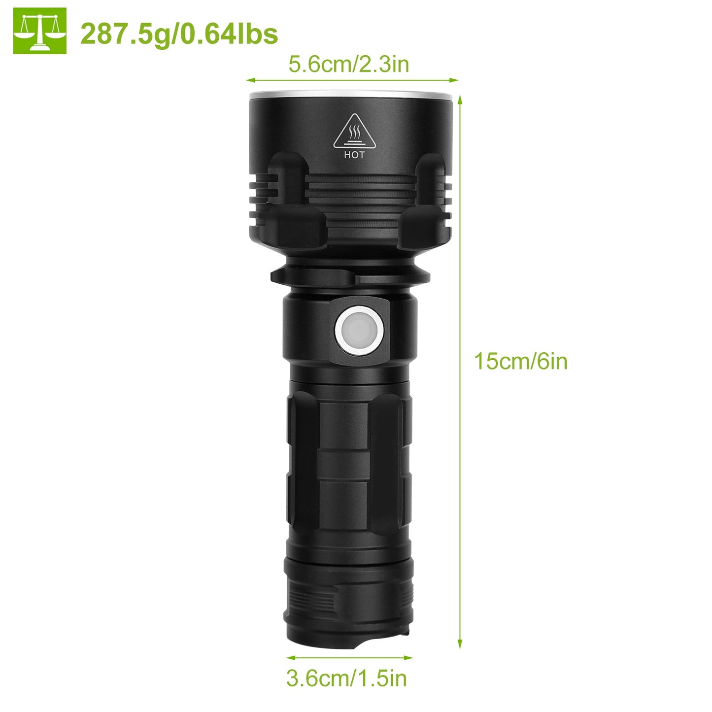 50000LM LED Flashlight Rechargeable Torch with 3 Lighting Modes