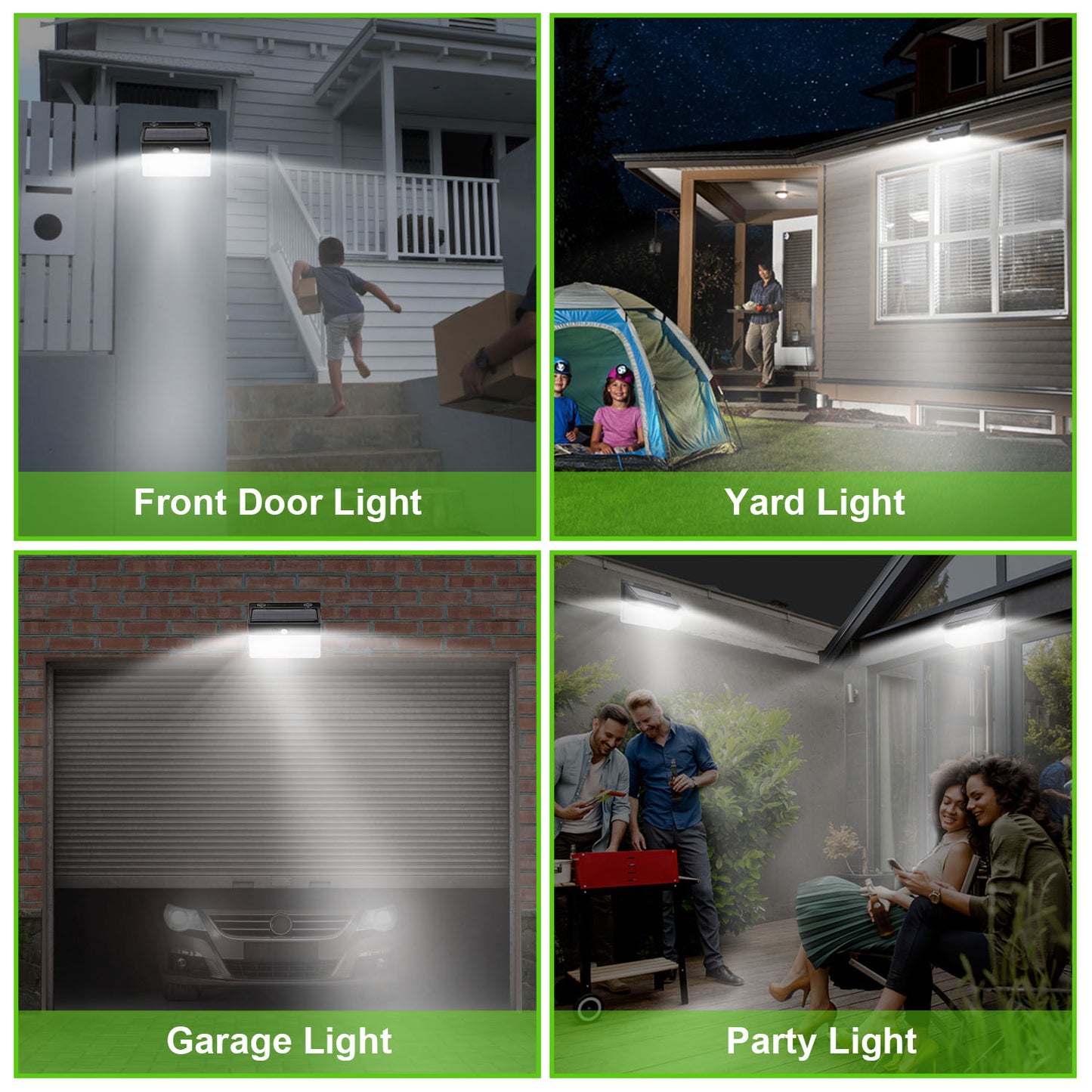 Solar Wall Light Outdoor 206LEDs PIR Motion Sensor Lamps IP65 Waterproof Lighting For Garage Front Door Garden Pathway