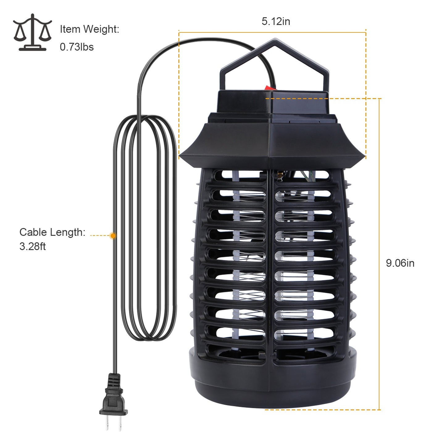 Bug Zapper Electric UV Mosquito Killer Lamp Insect Killer Light Pest Fly Trap Catcher Harmless Odorless Noiseless Narrow Safe Gap
