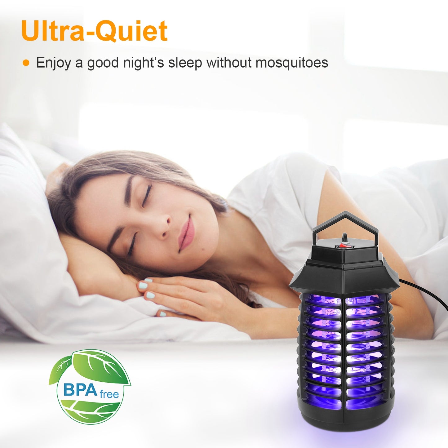 Bug Zapper Electric UV Mosquito Killer Lamp Insect Killer Light Pest Fly Trap Catcher Harmless Odorless Noiseless Narrow Safe Gap