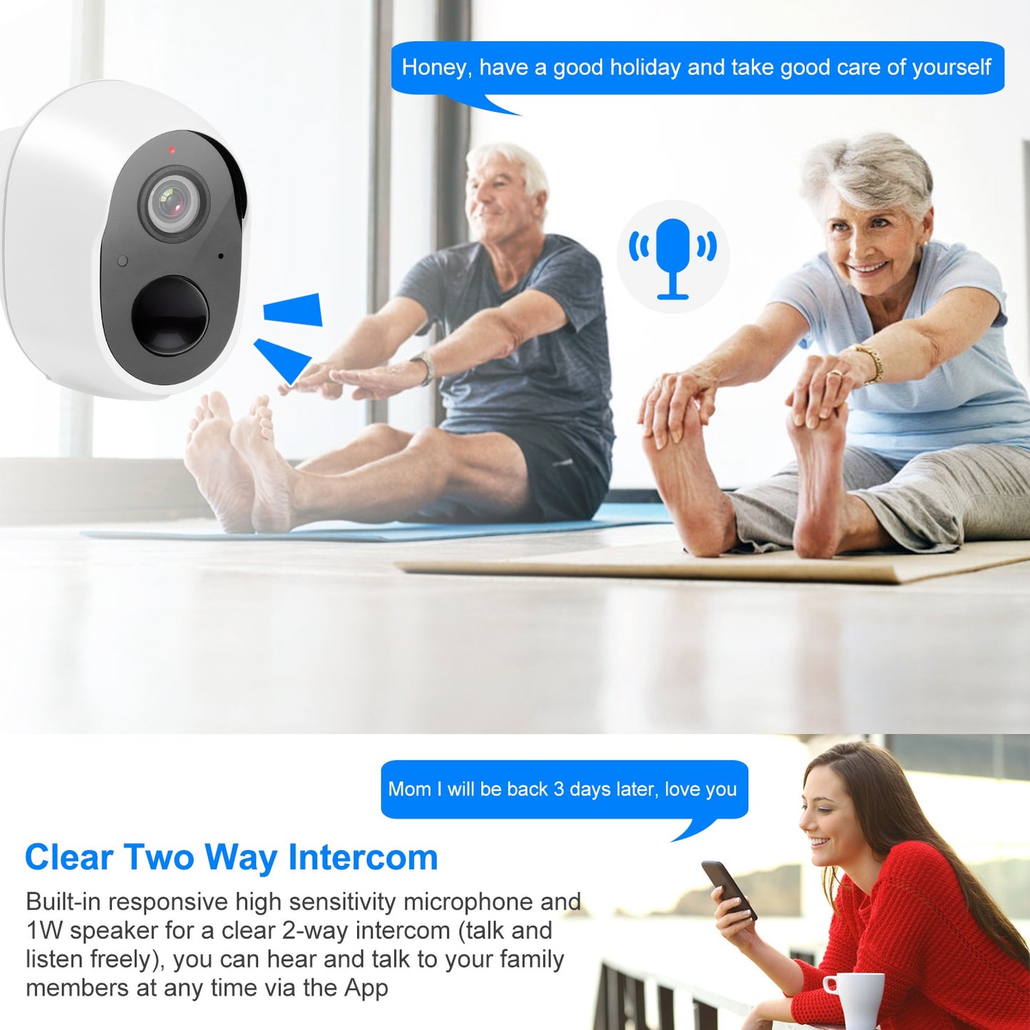1080P FHD WiFi IP Camera Two-Way Audio Security Surveillance Camera IP65 Waterproof Motion Sensor Night Vision Network Camcorder APP Control