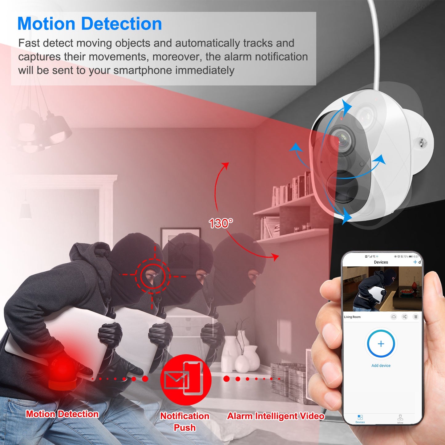 1080P FHD WiFi IP Camera Two-Way Audio Security Surveillance Camera IP65 Waterproof Motion Sensor Night Vision Network Camcorder APP Control