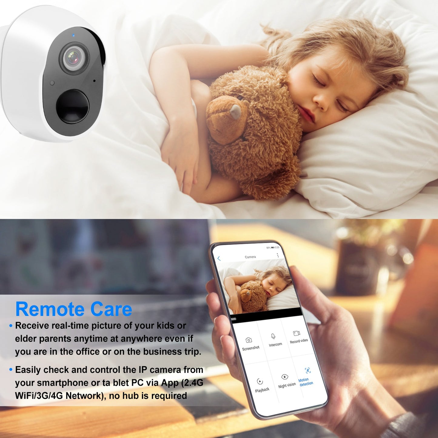1080P FHD WiFi IP Camera Two-Way Audio Security Surveillance Camera IP65 Waterproof Motion Sensor Night Vision Network Camcorder APP Control